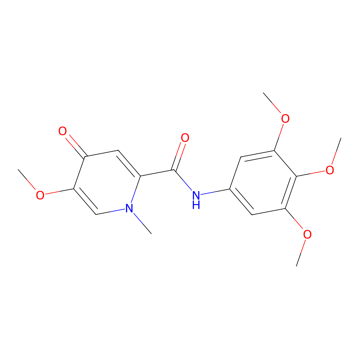 5-methoxy-1-methyl-4-oxo-N-(3,4,5-trimethoxyphenyl)-1,4-dihydropyridine-2-carboxamide molecular structure, CAS 1105249-92-0