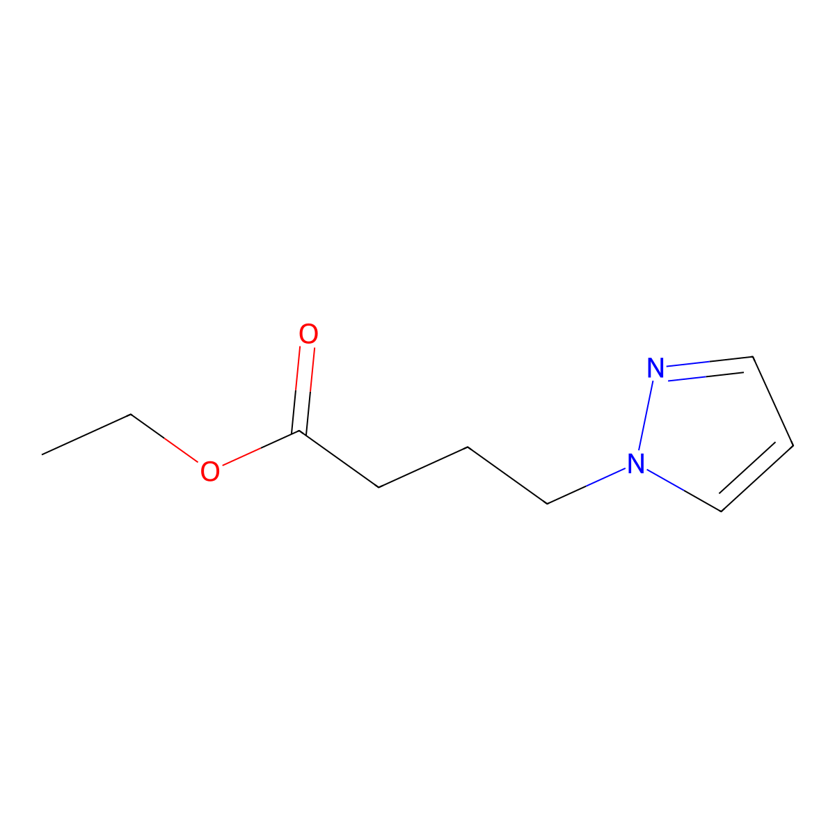 Ethyl 1H-pyrazole-1-butanoate molecular structure, CAS 110525-55-8