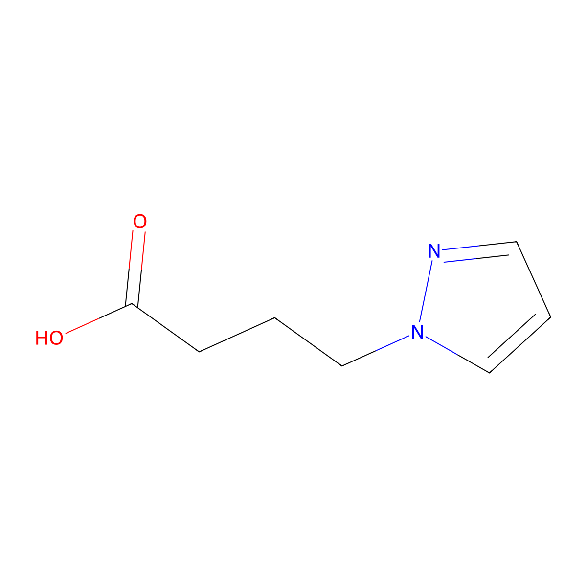 Pyrazole-1-butyric acid molecular structure, CAS 110525-56-9