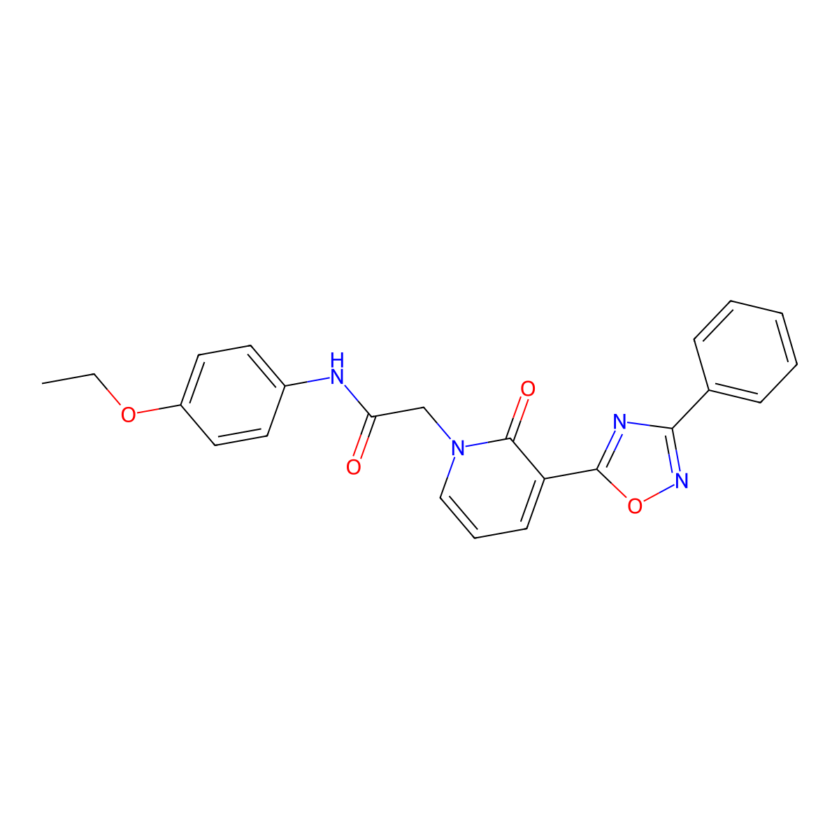 N-(4-ethoxyphenyl)-2-[2-oxo-3-(3-phenyl-1,2,4-oxadiazol-5-yl)pyridin-1(2H)-yl]acetamide molecular structure, CAS 1105250-00-7