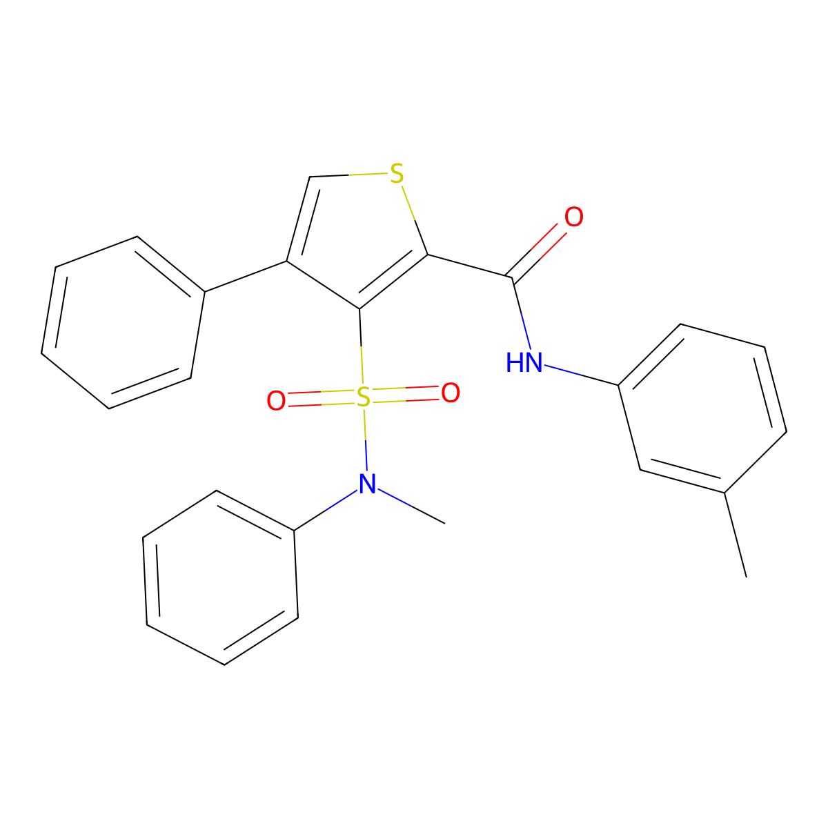 3-[methyl(phenyl)sulfamoyl]-N-(3-methylphenyl)-4-phenylthiophene-2-carboxamide molecular structure, CAS 1105250-03-0
