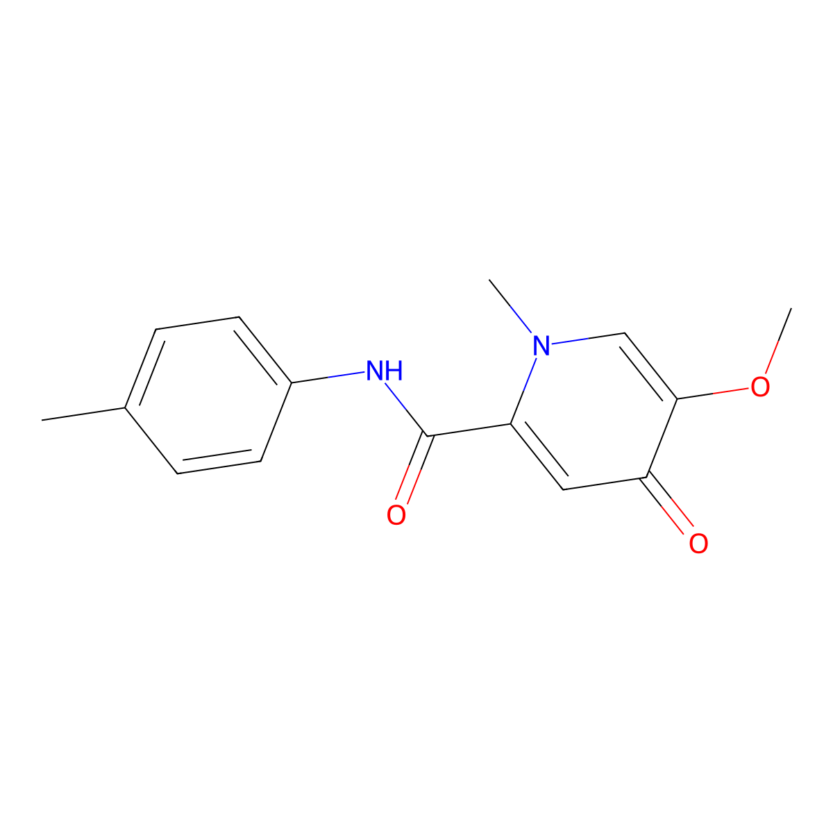 5-methoxy-1-methyl-4-oxo-N-(p-tolyl)-1,4-dihydropyridine-2-carboxamide molecular structure, CAS 1105250-04-1