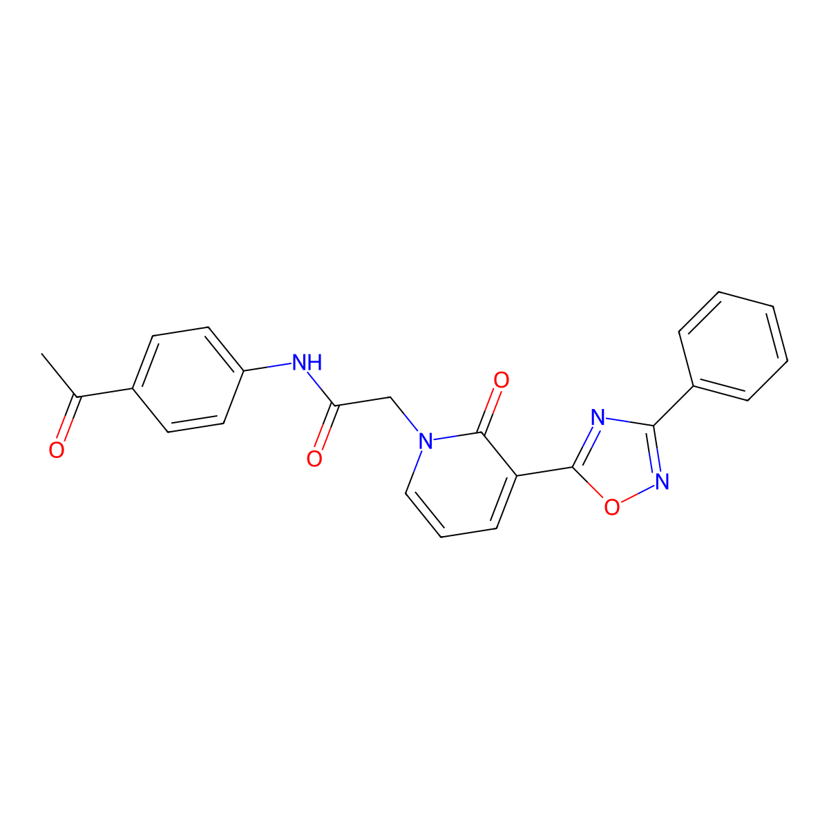 N-(4-acetylphenyl)-2-[2-oxo-3-(3-phenyl-1,2,4-oxadiazol-5-yl)pyridin-1(2H)-yl]acetamide molecular structure, CAS 1105250-06-3