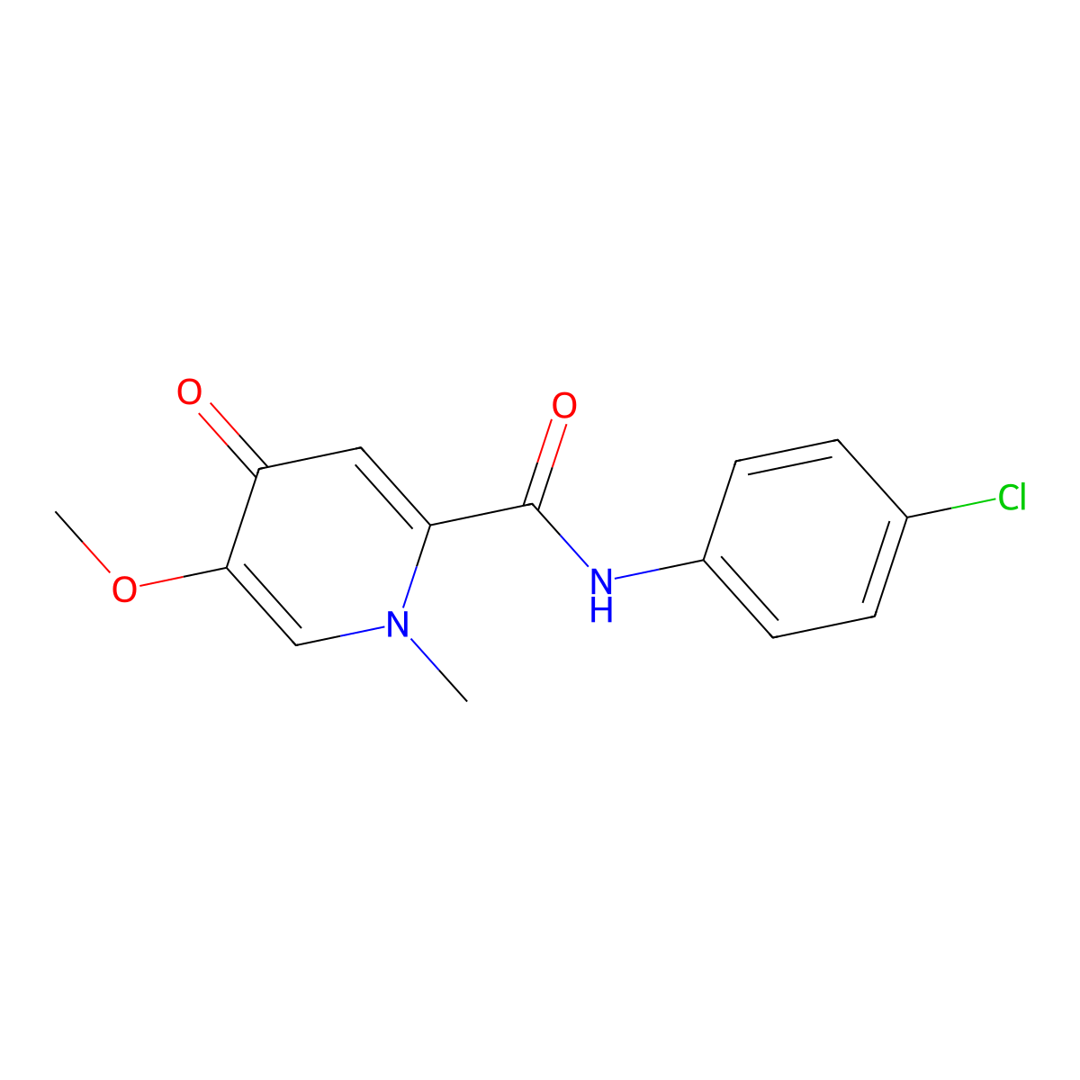 N-(4-chlorophenyl)-5-methoxy-1-methyl-4-oxo-1,4-dihydropyridine-2-carboxamide molecular structure, CAS 1105250-10-9
