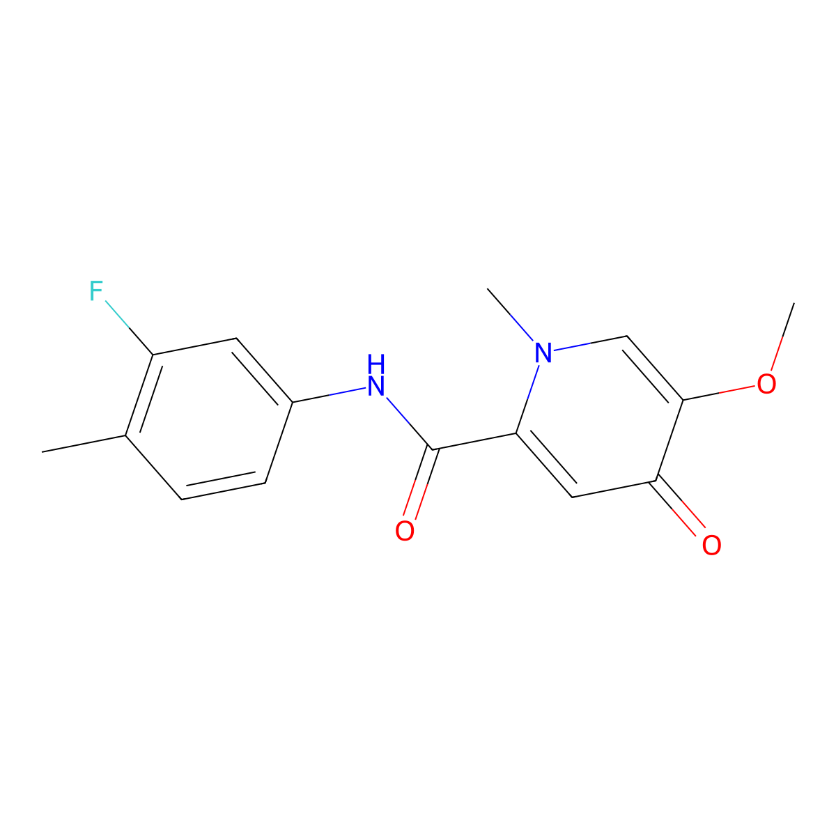 N-(3-fluoro-4-methylphenyl)-5-methoxy-1-methyl-4-oxo-1,4-dihydropyridine-2-carboxamide molecular structure, CAS 1105250-16-5