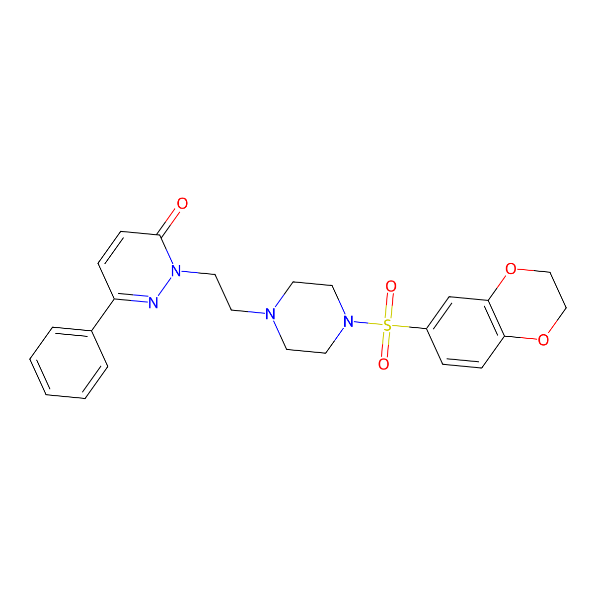 2-(2-(4-((2,3-dihydrobenzo[b][1,4]dioxin-6-yl)sulfonyl)piperazin-1-yl)ethyl)-6-phenylpyridazin-3(2H)-one molecular structure, CAS 1105250-17-6