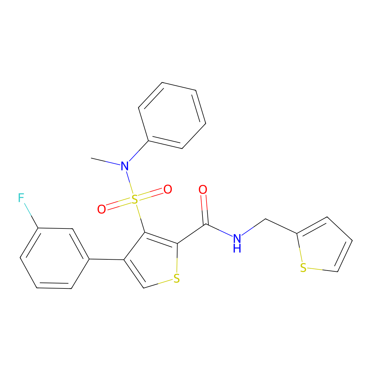 4-(3-fluorophenyl)-3-[methyl(phenyl)sulfamoyl]-N-[(thiophen-2-yl)methyl]thiophene-2-carboxamide molecular structure, CAS 1105250-27-8