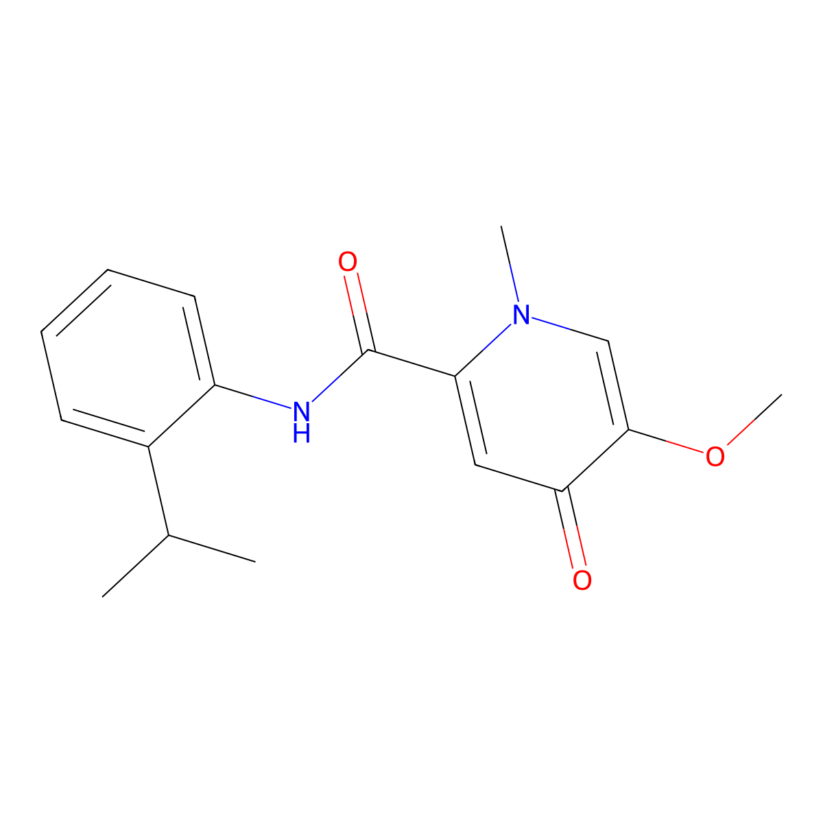 5-methoxy-1-methyl-4-oxo-N-[2-(propan-2-yl)phenyl]-1,4-dihydropyridine-2-carboxamide molecular structure, CAS 1105250-28-9