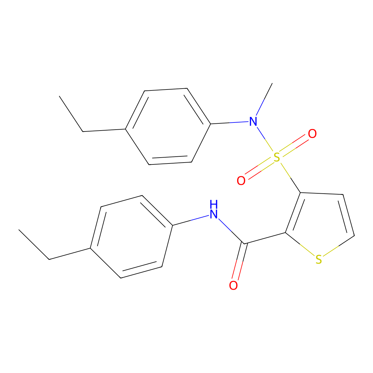 N-(4-ethylphenyl)-3-[(4-ethylphenyl)(methyl)sulfamoyl]thiophene-2-carboxamide molecular structure, CAS 1105250-36-9