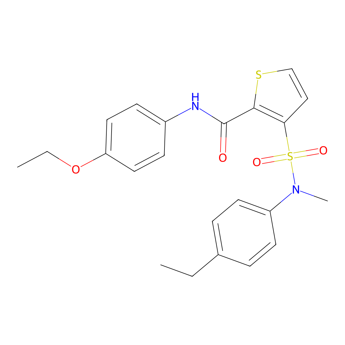 N-(4-ethoxyphenyl)-3-[(4-ethylphenyl)(methyl)sulfamoyl]thiophene-2-carboxamide molecular structure, CAS 1105250-42-7
