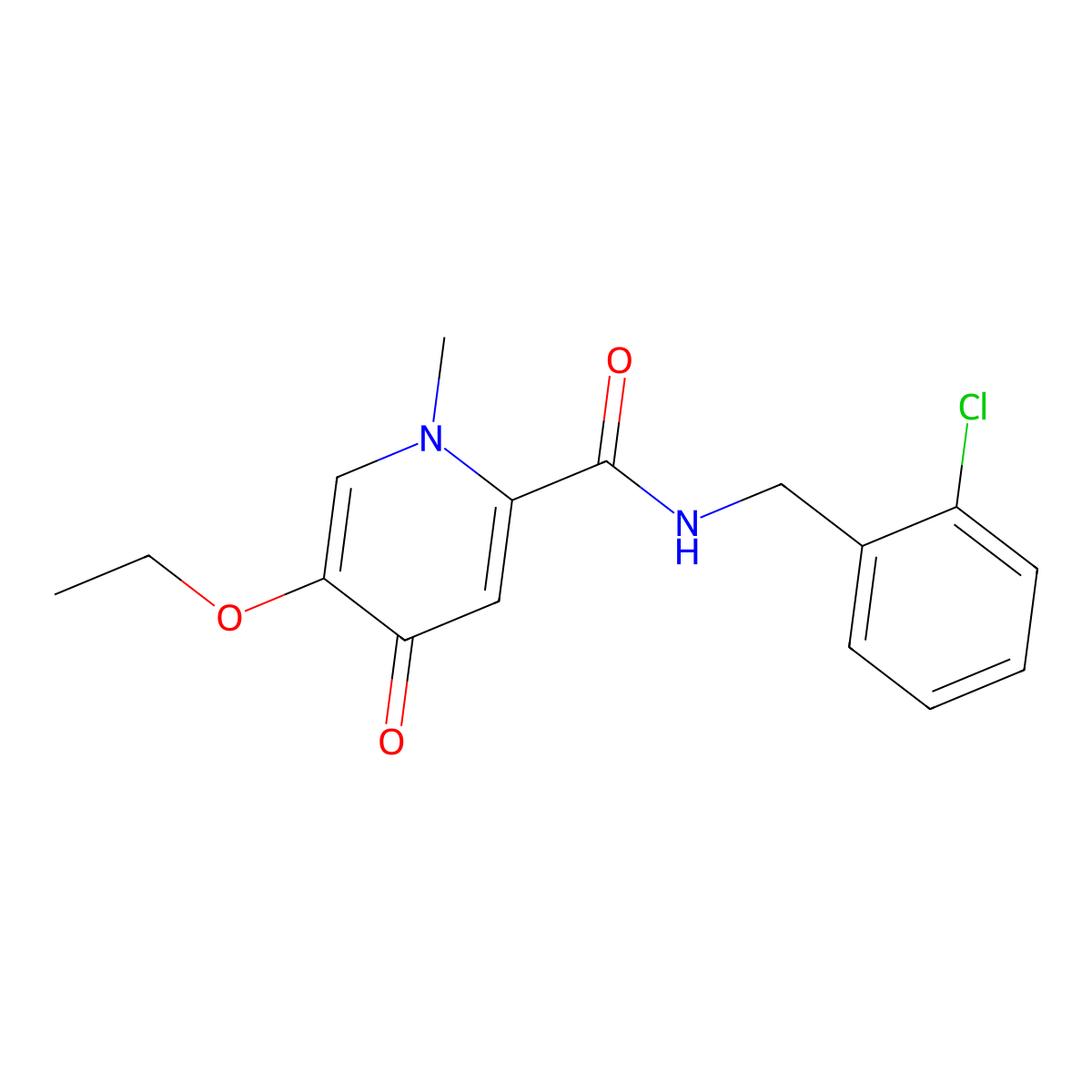 N-[(2-chlorophenyl)methyl]-5-ethoxy-1-methyl-4-oxo-1,4-dihydropyridine-2-carboxamide molecular structure, CAS 1105250-58-5