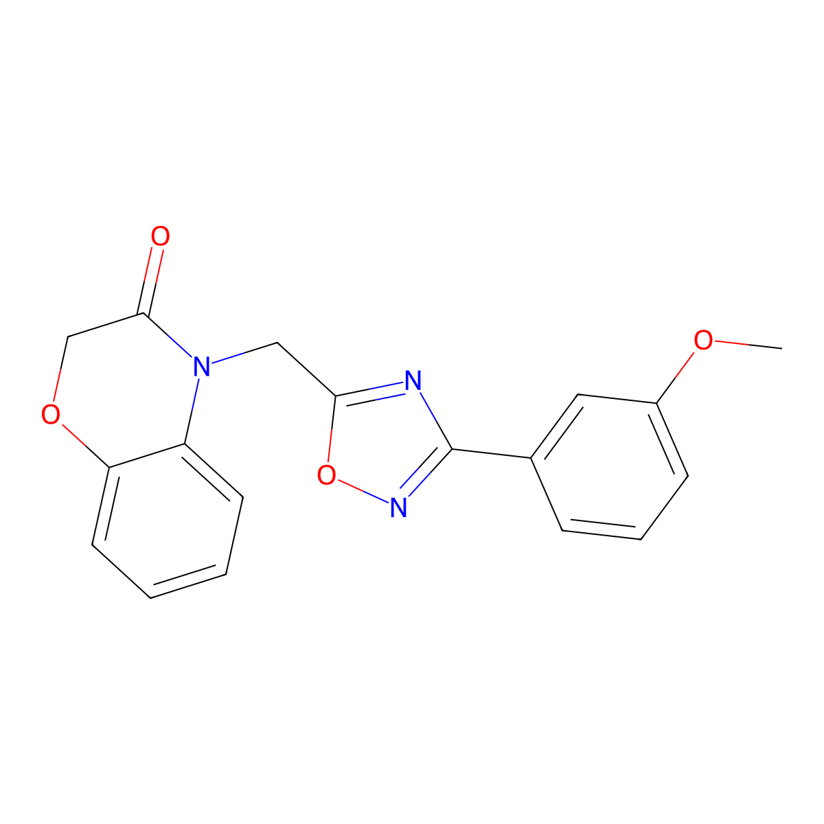 4-((3-(3-methoxyphenyl)-1,2,4-oxadiazol-5-yl)methyl)-2H-benzo[b][1,4]oxazin-3(4H)-one molecular structure, CAS 1105250-75-6