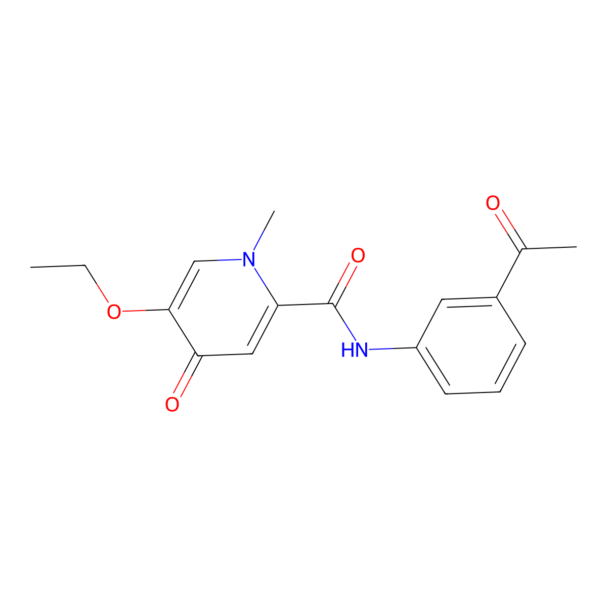 N-(3-acetylphenyl)-5-ethoxy-1-methyl-4-oxo-1,4-dihydropyridine-2-carboxamide molecular structure, CAS 1105250-76-7