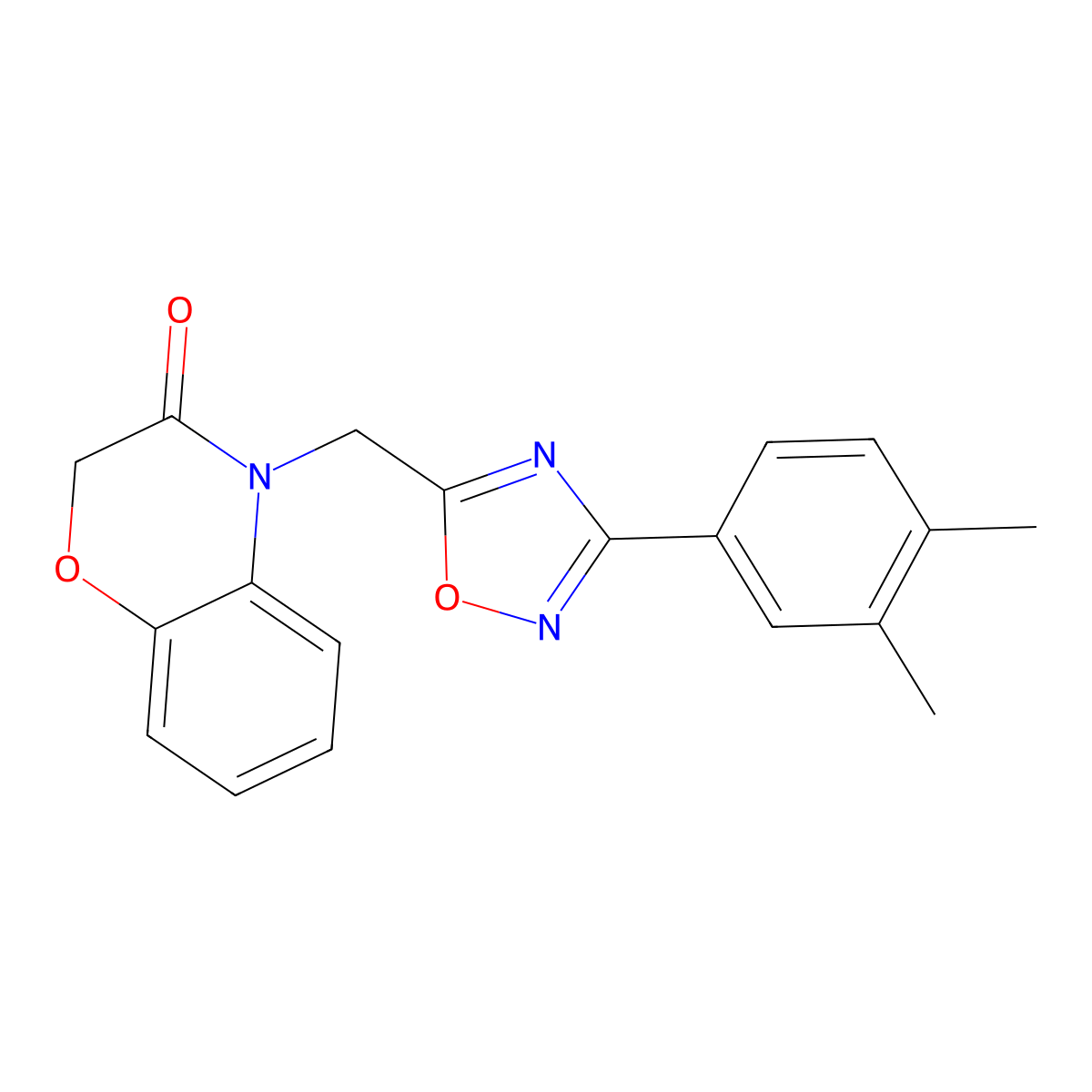 4-((3-(3,4-dimethylphenyl)-1,2,4-oxadiazol-5-yl)methyl)-2H-benzo[b][1,4]oxazin-3(4H)-one molecular structure, CAS 1105250-81-4