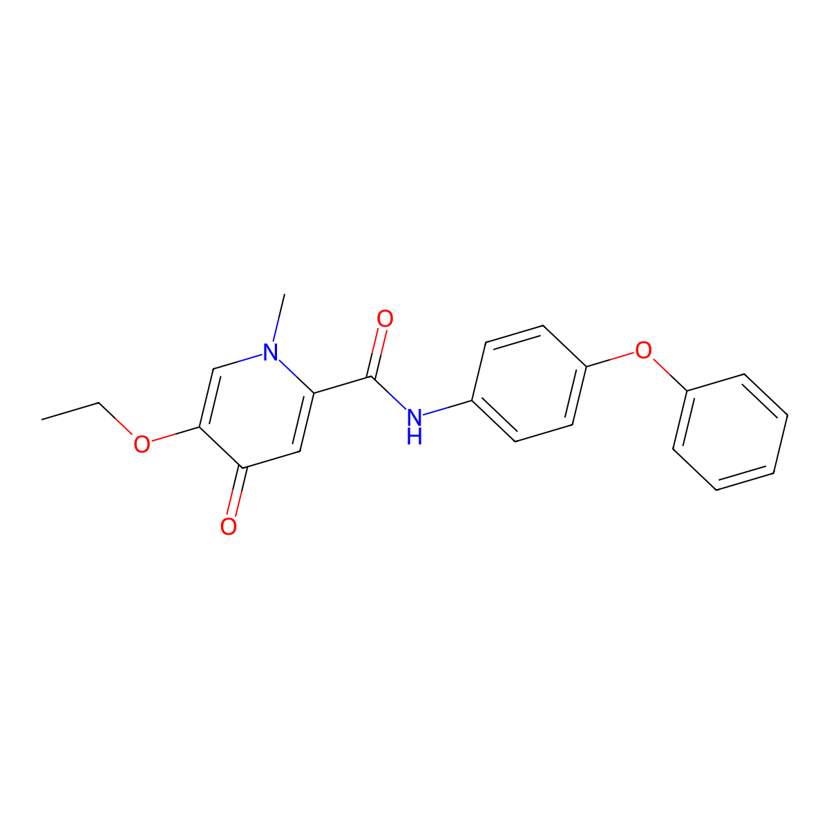 5-ethoxy-1-methyl-4-oxo-N-(4-phenoxyphenyl)-1,4-dihydropyridine-2-carboxamide molecular structure, CAS 1105250-82-5