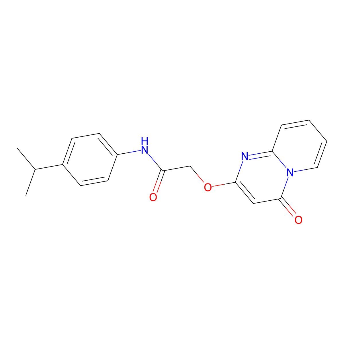 N-(4-isopropylphenyl)-2-((4-oxo-4H-pyrido[1,2-a]pyrimidin-2-yl)oxy)acetamide molecular structure, CAS 1105250-83-6
