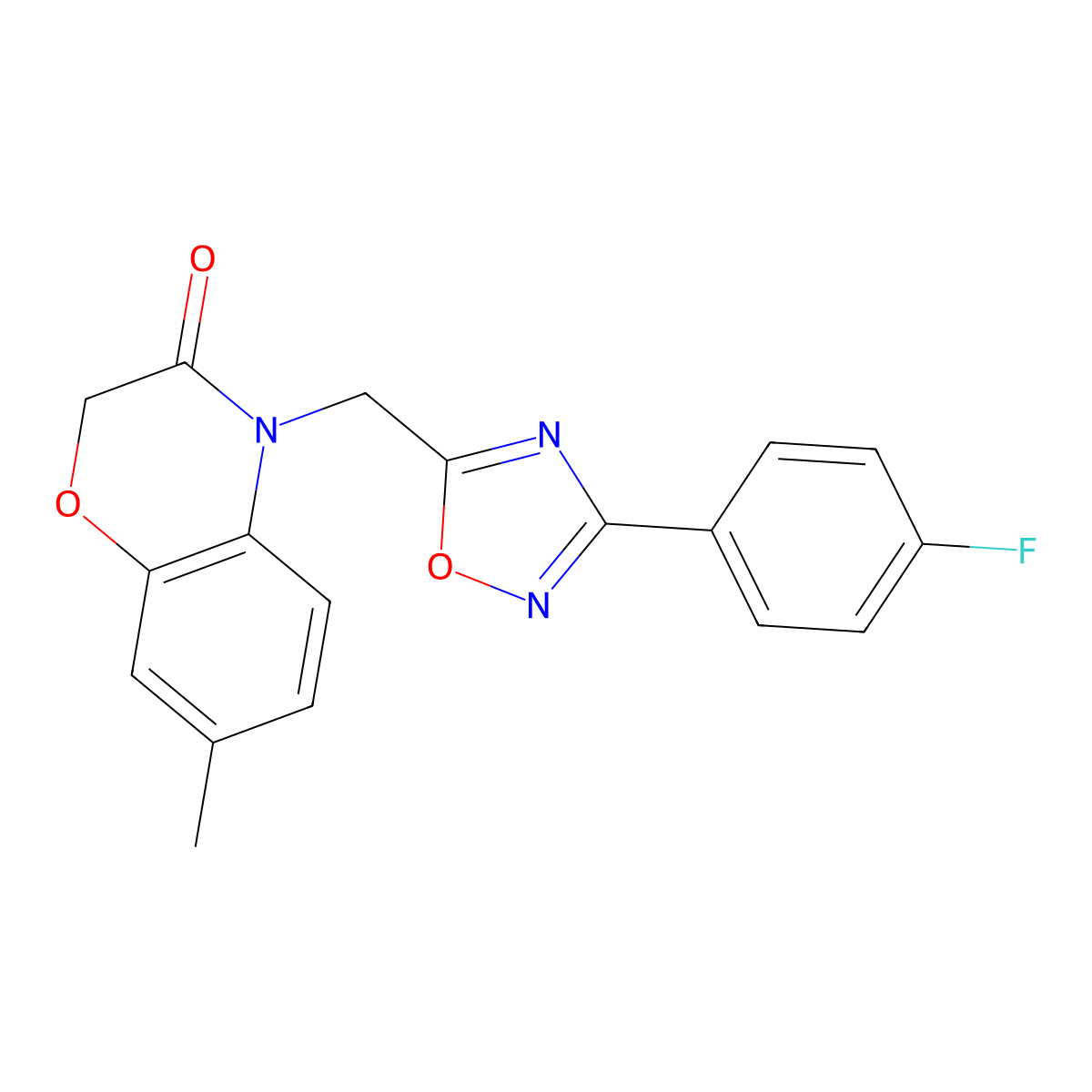 4-((3-(4-fluorophenyl)-1,2,4-oxadiazol-5-yl)methyl)-7-methyl-2H-benzo[b][1,4]oxazin-3(4H)-one molecular structure, CAS 1105250-99-4
