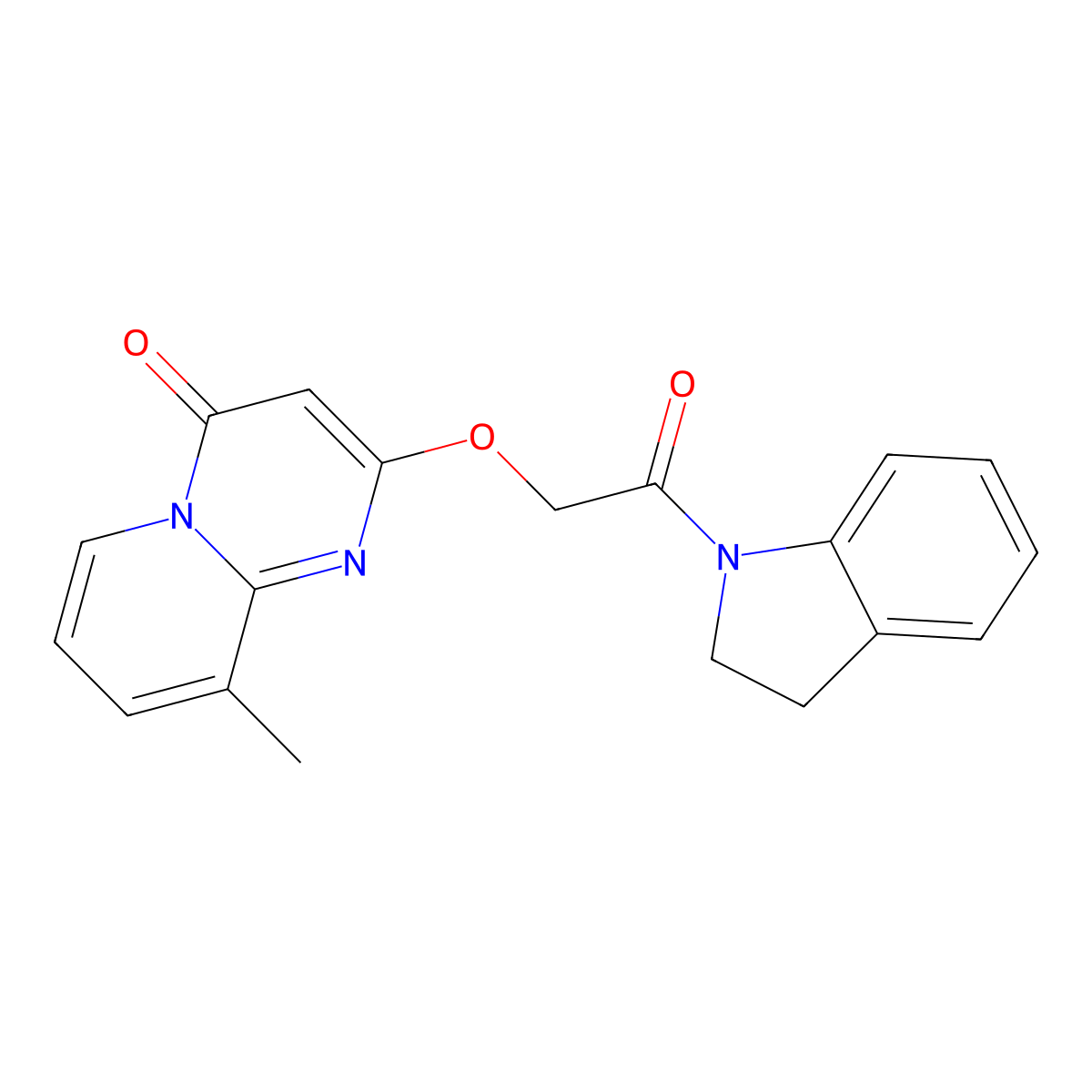 2-(2-(indolin-1-yl)-2-oxoethoxy)-9-methyl-4H-pyrido[1,2-a]pyrimidin-4-one molecular structure, CAS 1105251-13-5