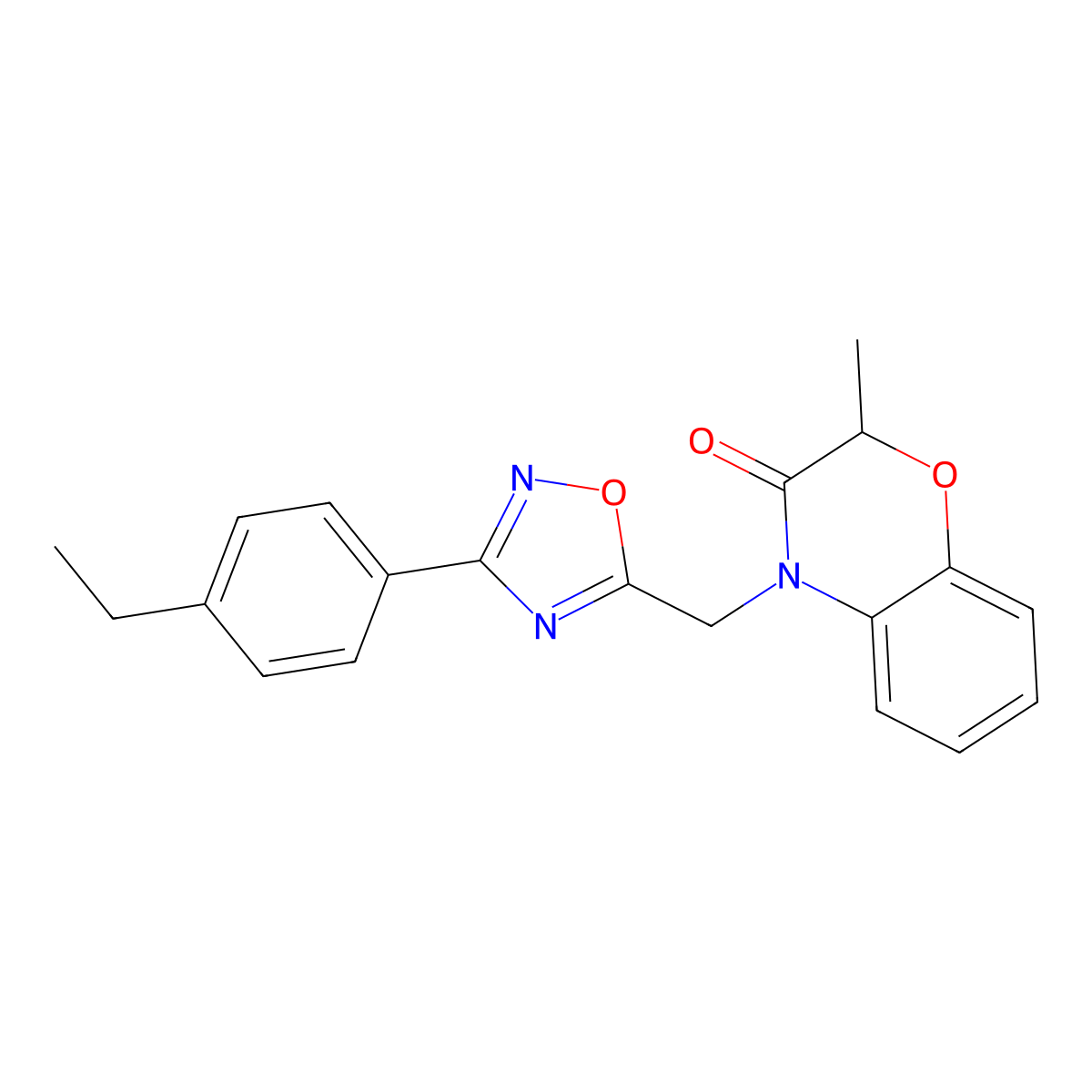 4-{[3-(4-ethylphenyl)-1,2,4-oxadiazol-5-yl]methyl}-2-methyl-3,4-dihydro-2H-1,4-benzoxazin-3-one molecular structure, CAS 1105251-23-7
