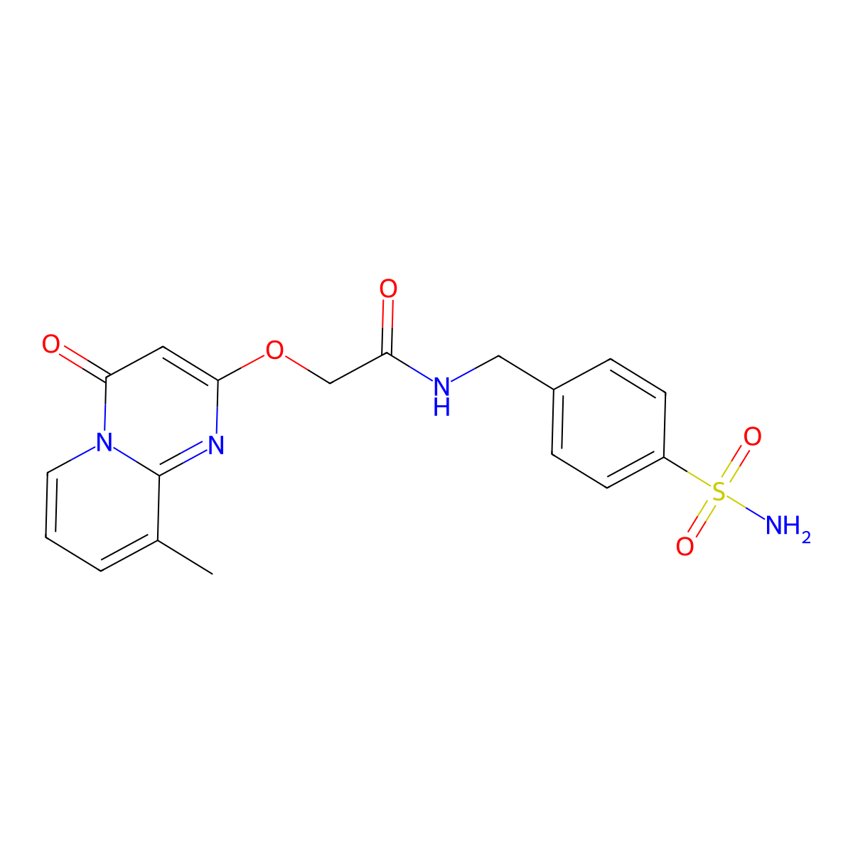 2-((9-methyl-4-oxo-4H-pyrido[1,2-a]pyrimidin-2-yl)oxy)-N-(4-sulfamoylbenzyl)acetamide molecular structure, CAS 1105251-29-3