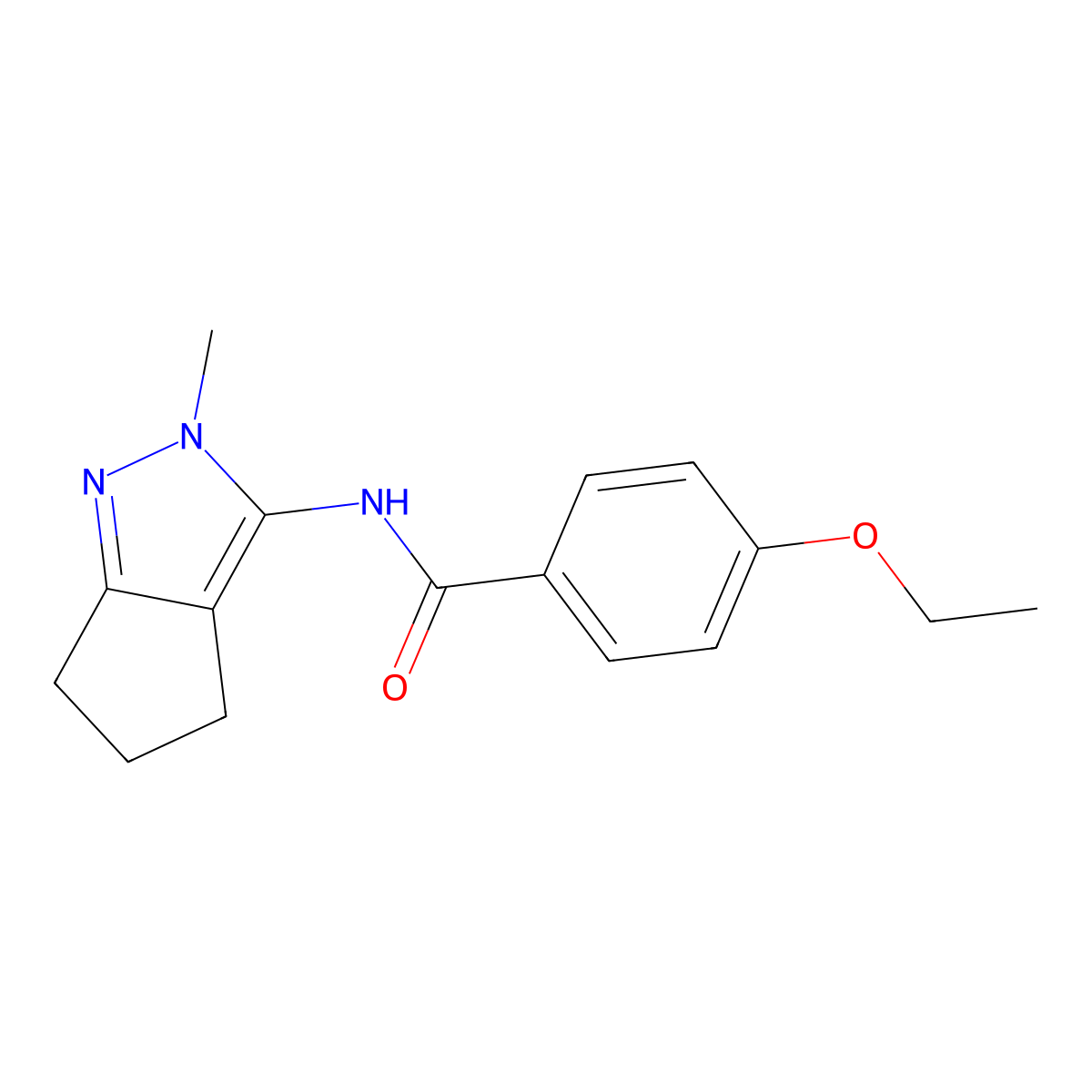 4-ethoxy-N-(2-methyl-2,4,5,6-tetrahydrocyclopenta[c]pyrazol-3-yl)benzamide molecular structure, CAS 1105251-36-2