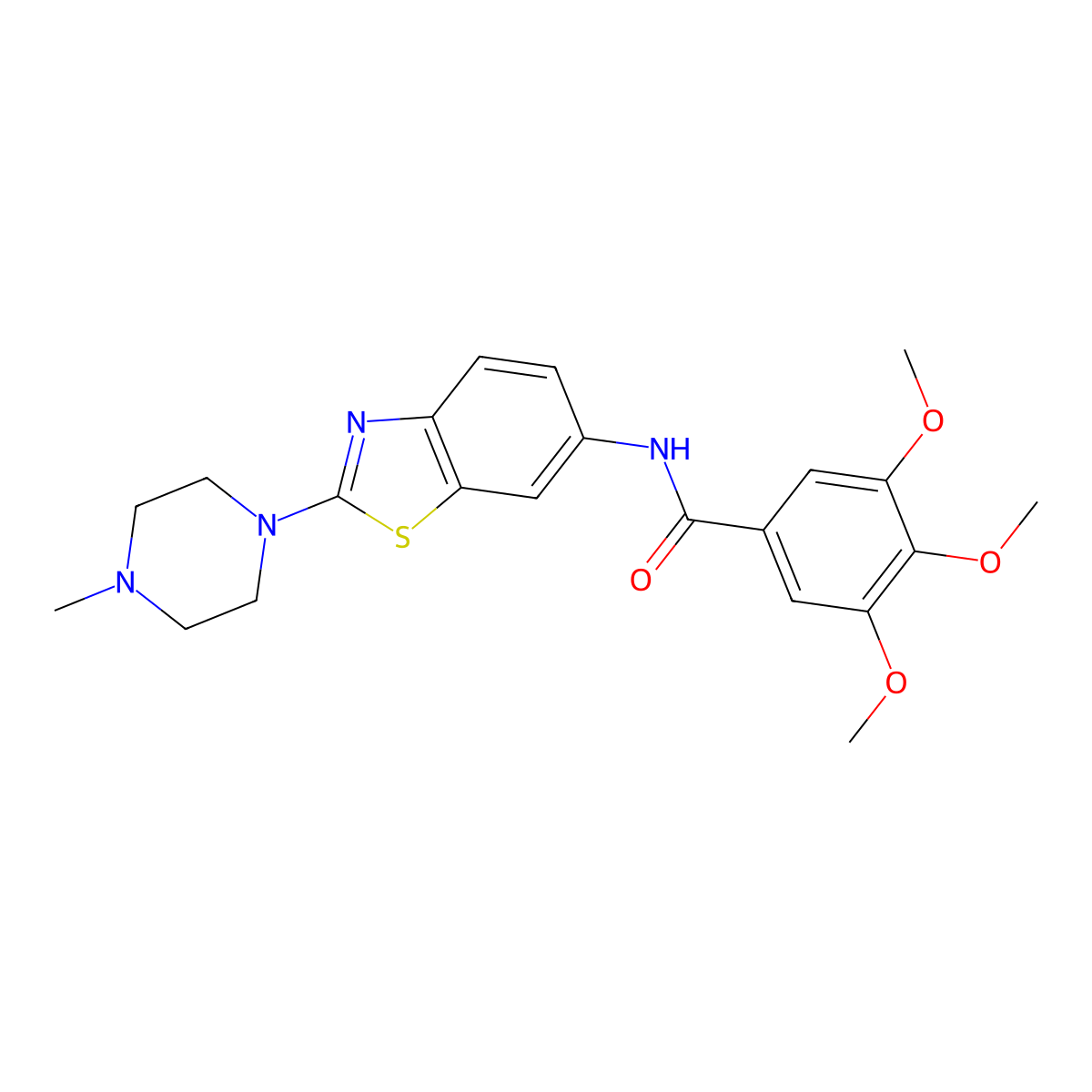 3,4,5-trimethoxy-N-(2-(4-methylpiperazin-1-yl)benzo[d]thiazol-6-yl)benzamide molecular structure, CAS 1105252-08-1