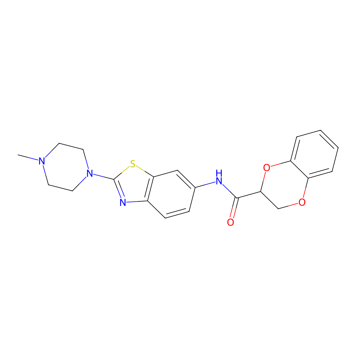 N-(2-(4-methylpiperazin-1-yl)benzo[d]thiazol-6-yl)-2,3-dihydrobenzo[b][1,4]dioxine-2-carboxamide molecular structure, CAS 1105252-29-6