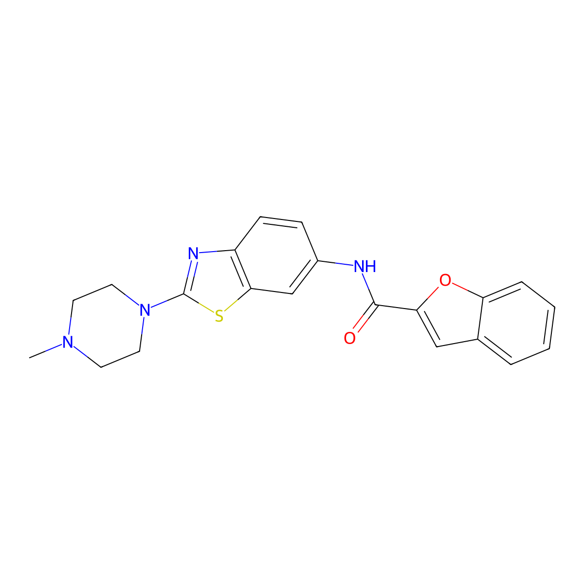 N-(2-(4-methylpiperazin-1-yl)benzo[d]thiazol-6-yl)benzofuran-2-carboxamide molecular structure, CAS 1105252-32-1