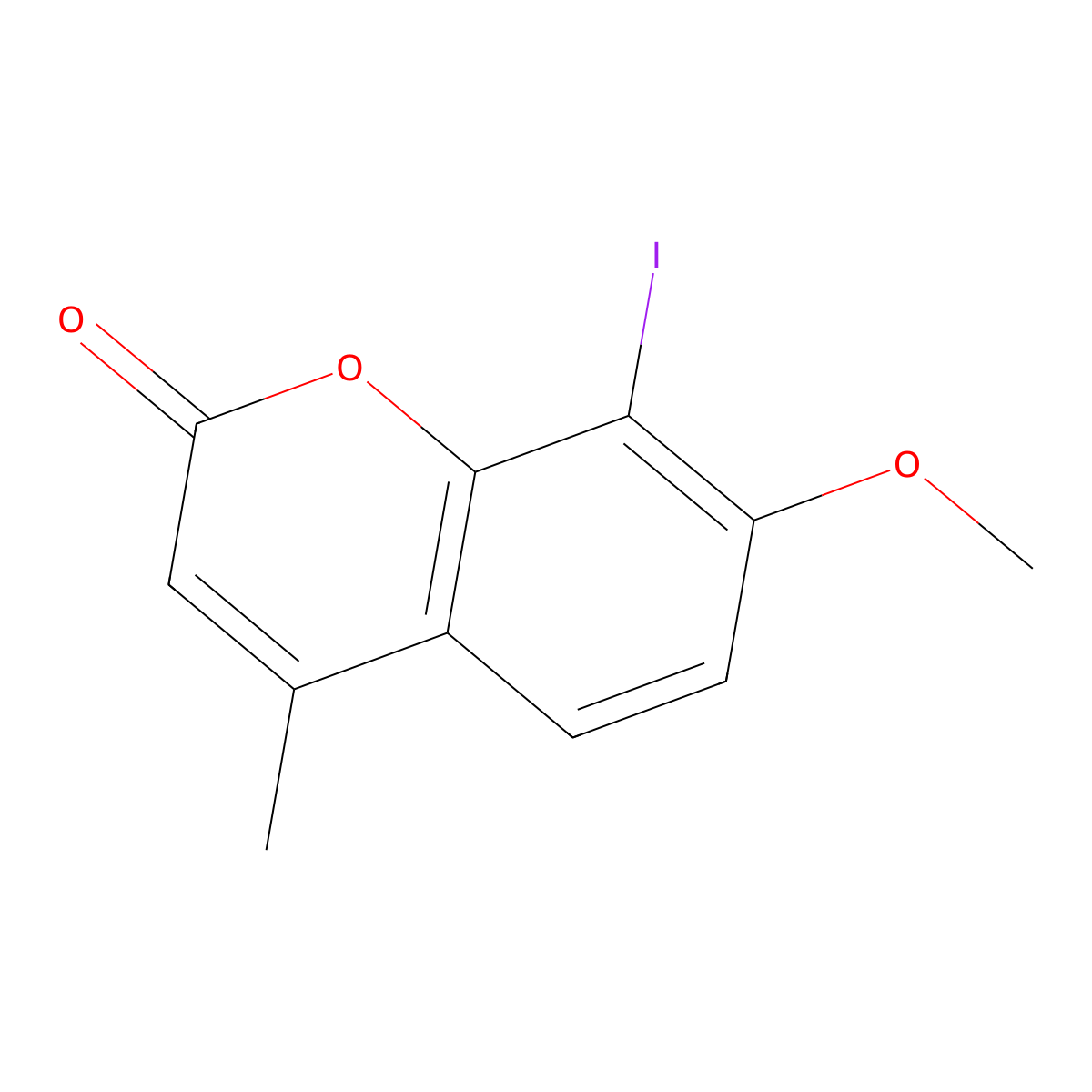 8-iodo-7-methoxy-4-methyl-2H-chromen-2-one molecular structure, CAS 110533-92-1