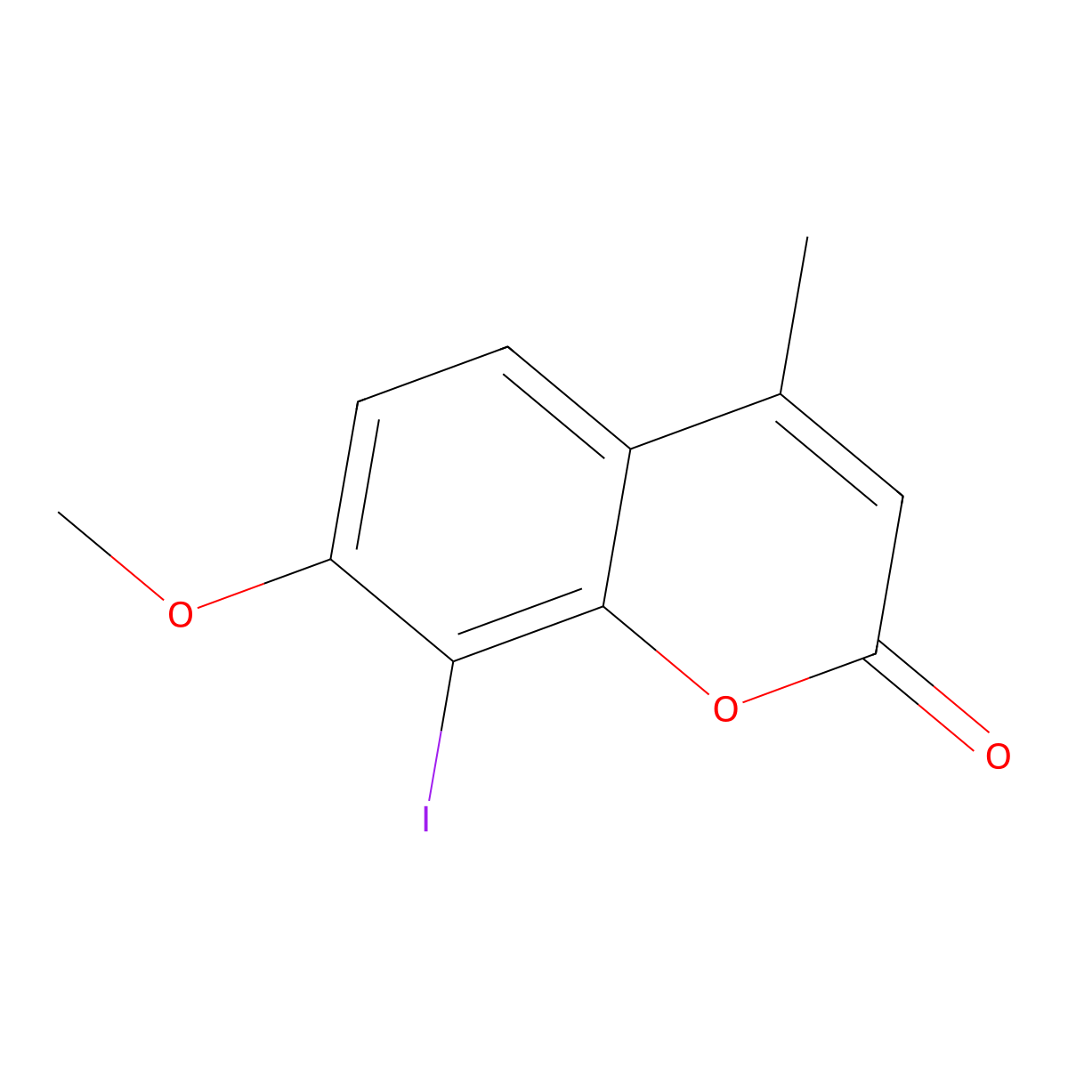 8-iodo-7-methoxy-4-methyl-2H-chromen-2-one molecular structure, CAS 110533-92-1
