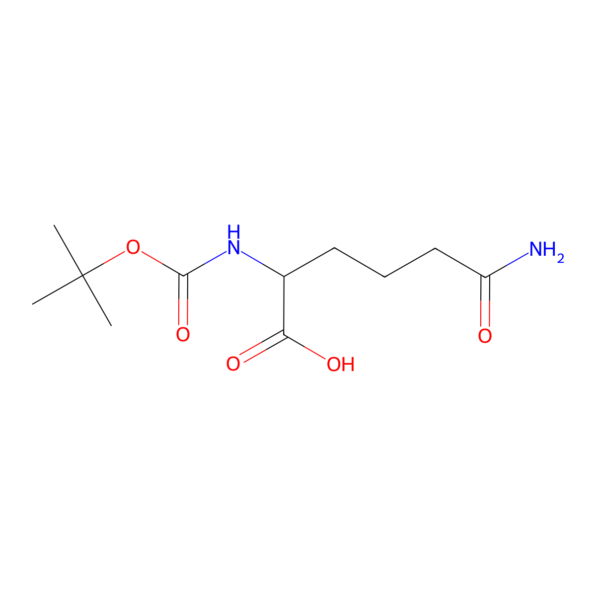 (2R)-2-{[(tert-butoxy)carbonyl]amino}-5-carbamoylpentanoic acid molecular structure, CAS 110544-96-2