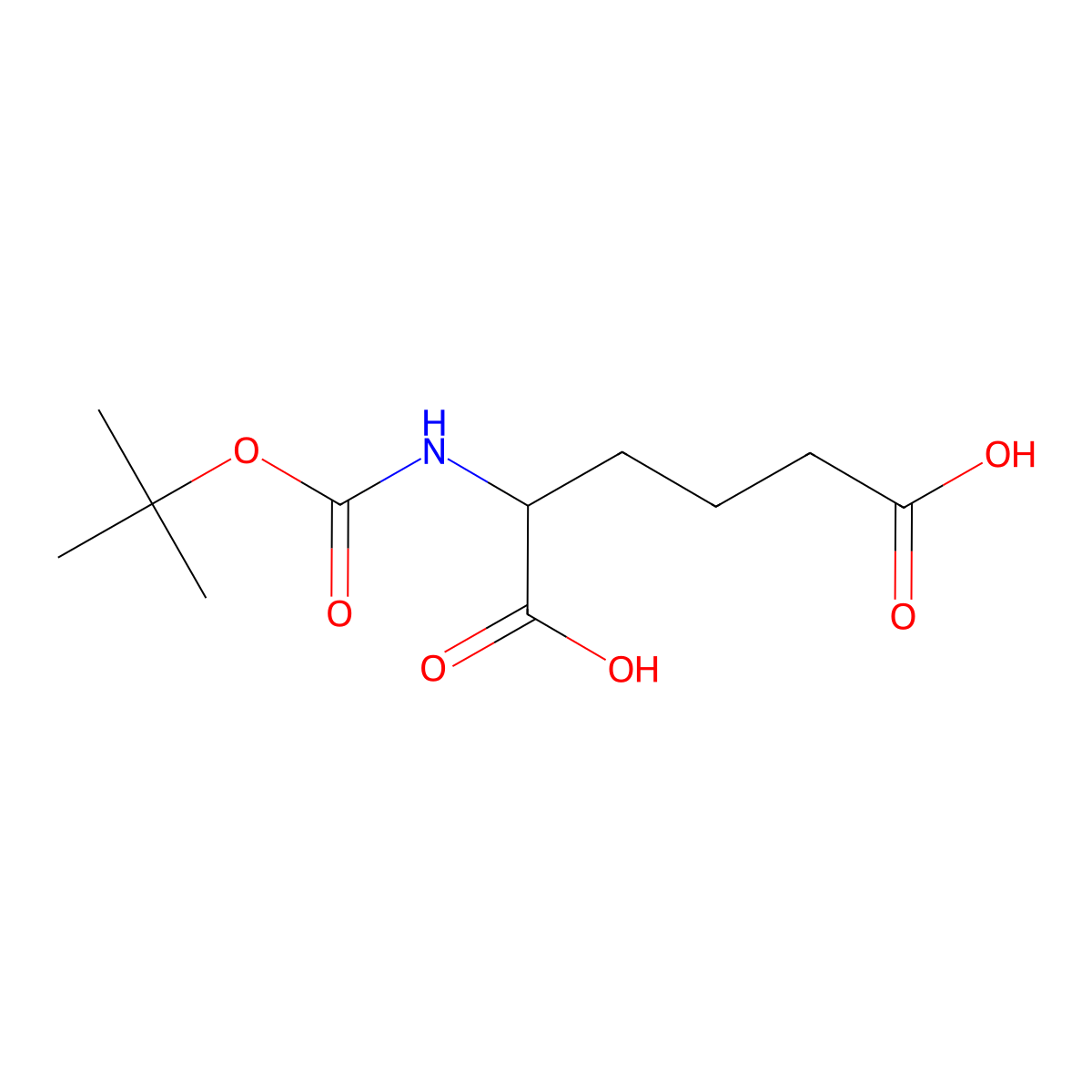 Boc-D-2-aminoadipic acid molecular structure, CAS 110544-97-3