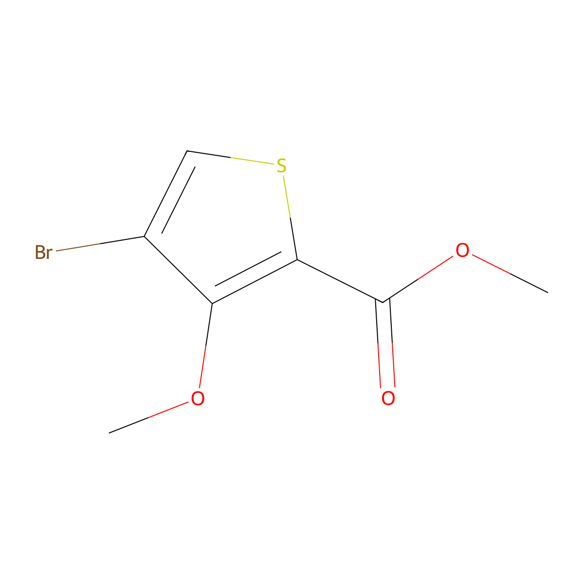 Methyl 4-bromo-3-methoxythiophene-2-carboxylate molecular structure, CAS 110545-67-0