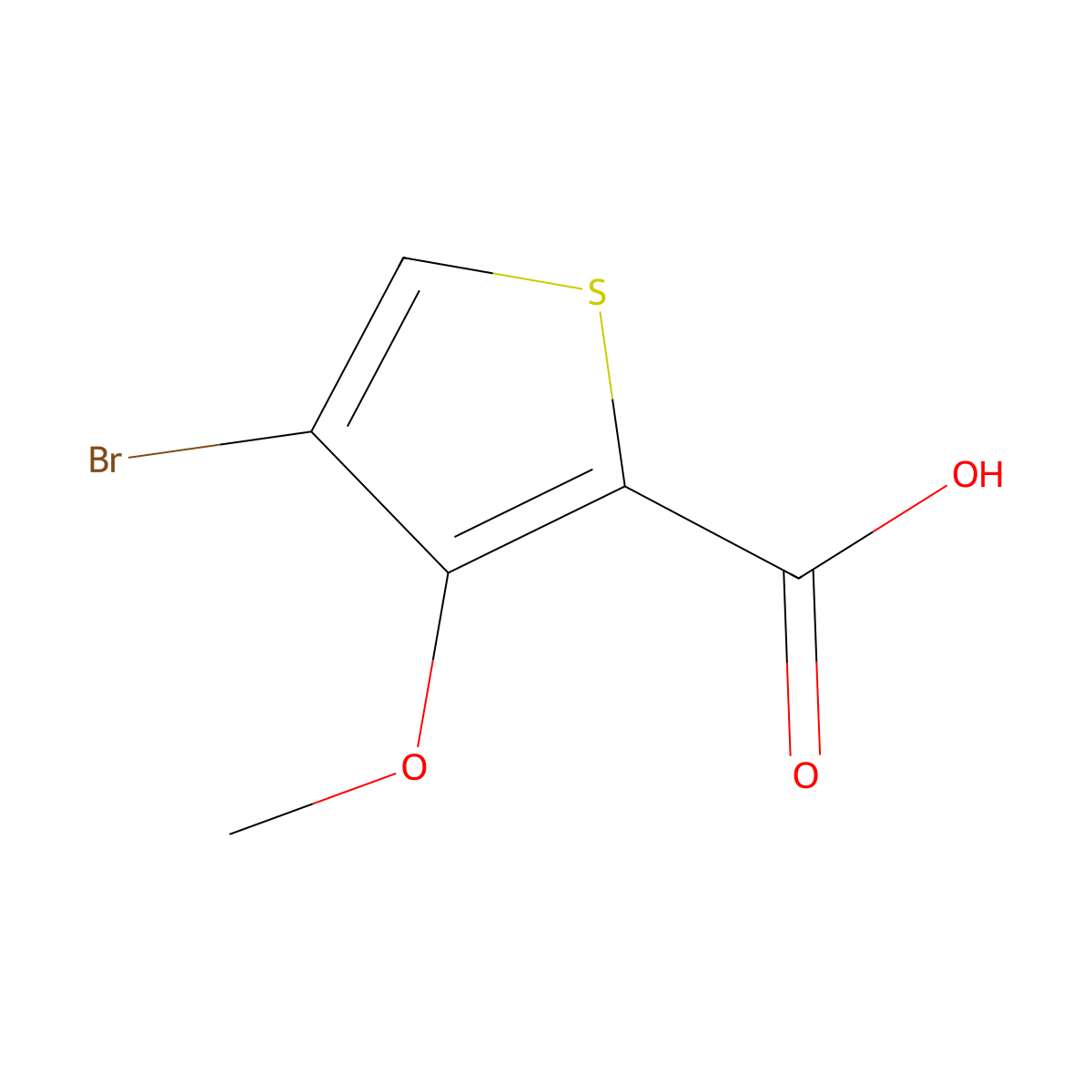 2-Thiophenecarboxylic acid, 4-bromo-3-methoxy- molecular structure, CAS 110545-68-1
