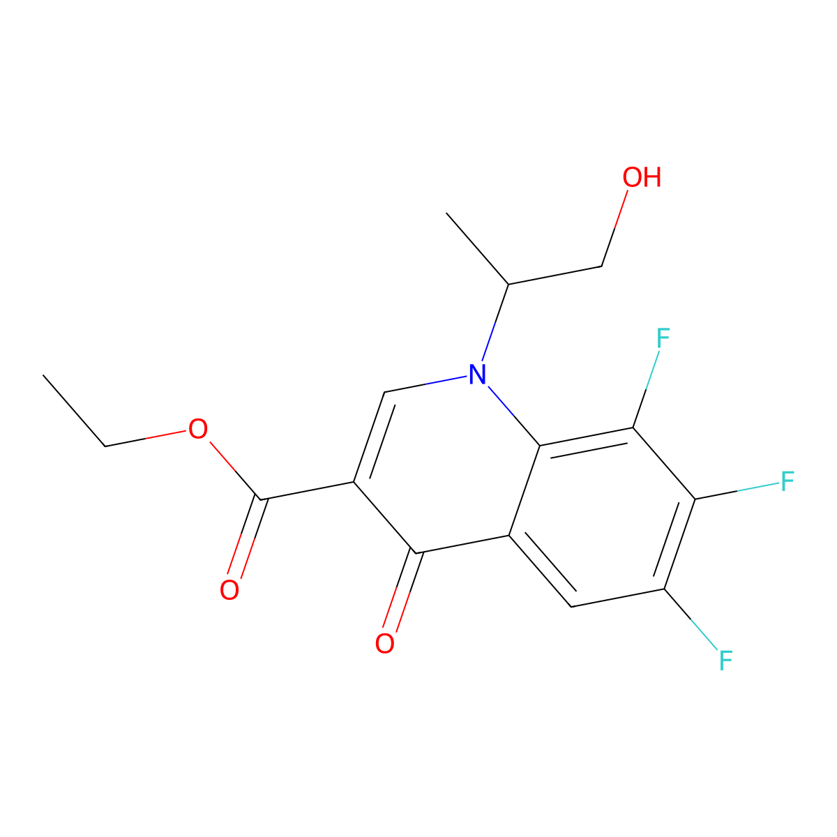 6,7,8-Trifluoro-1,4-dihydro-1-[(1S)-2-hydroxy-1-methylethyl]-4-oxo-3-quinolinecarboxylic Acid Ethyl Ester molecular structure, CAS 110548-03-3