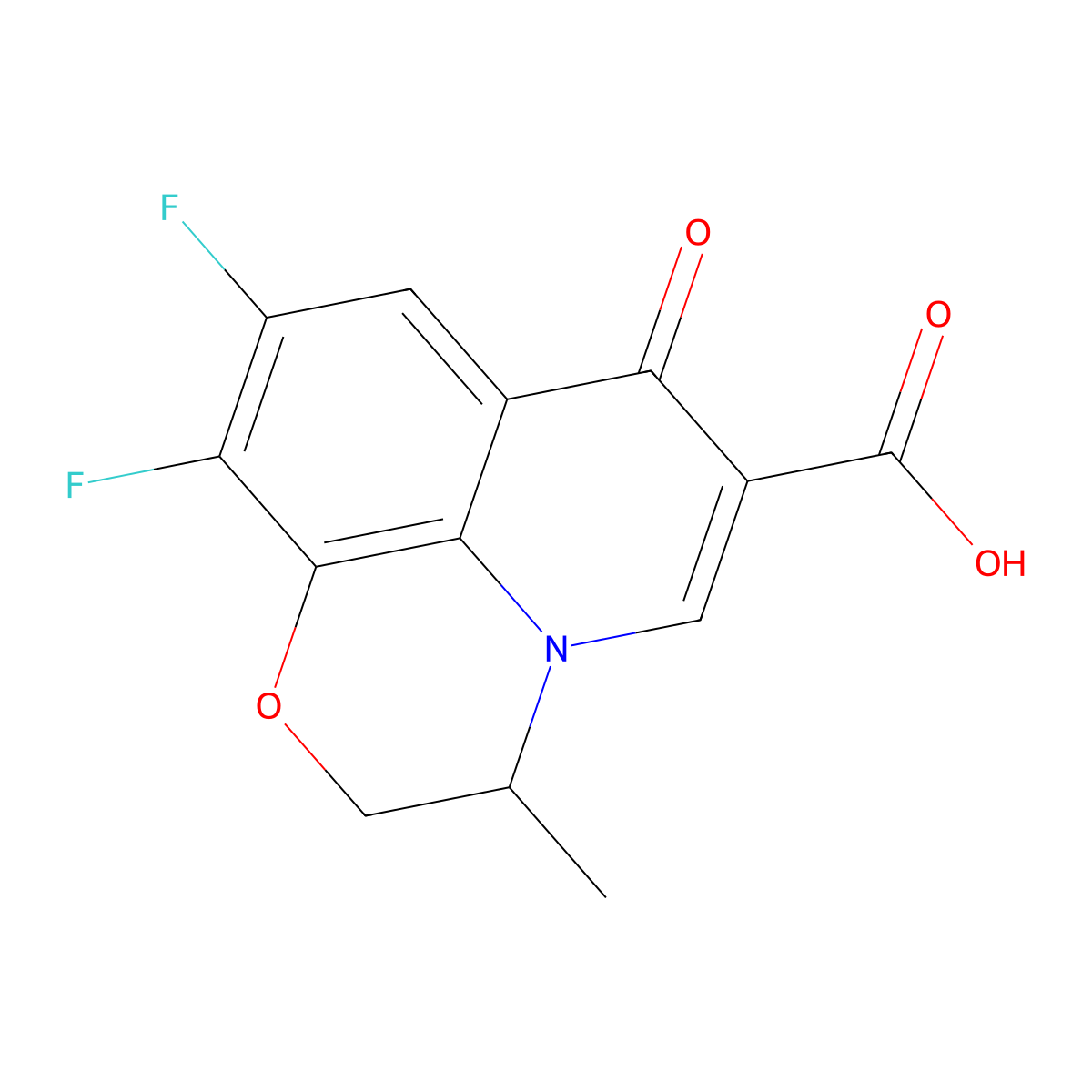 Ofloxacin Q acid, (R)- molecular structure, CAS 110548-07-7
