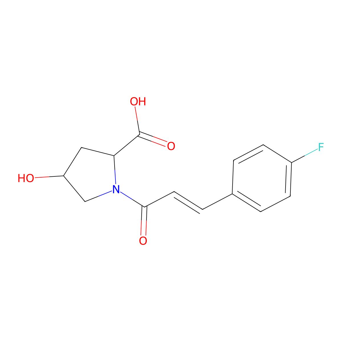 1-[3-(4-Fluorophenyl)prop-2-enoyl]-4-hydroxypyrrolidine-2-carboxylic acid molecular structure, CAS 1105494-18-5