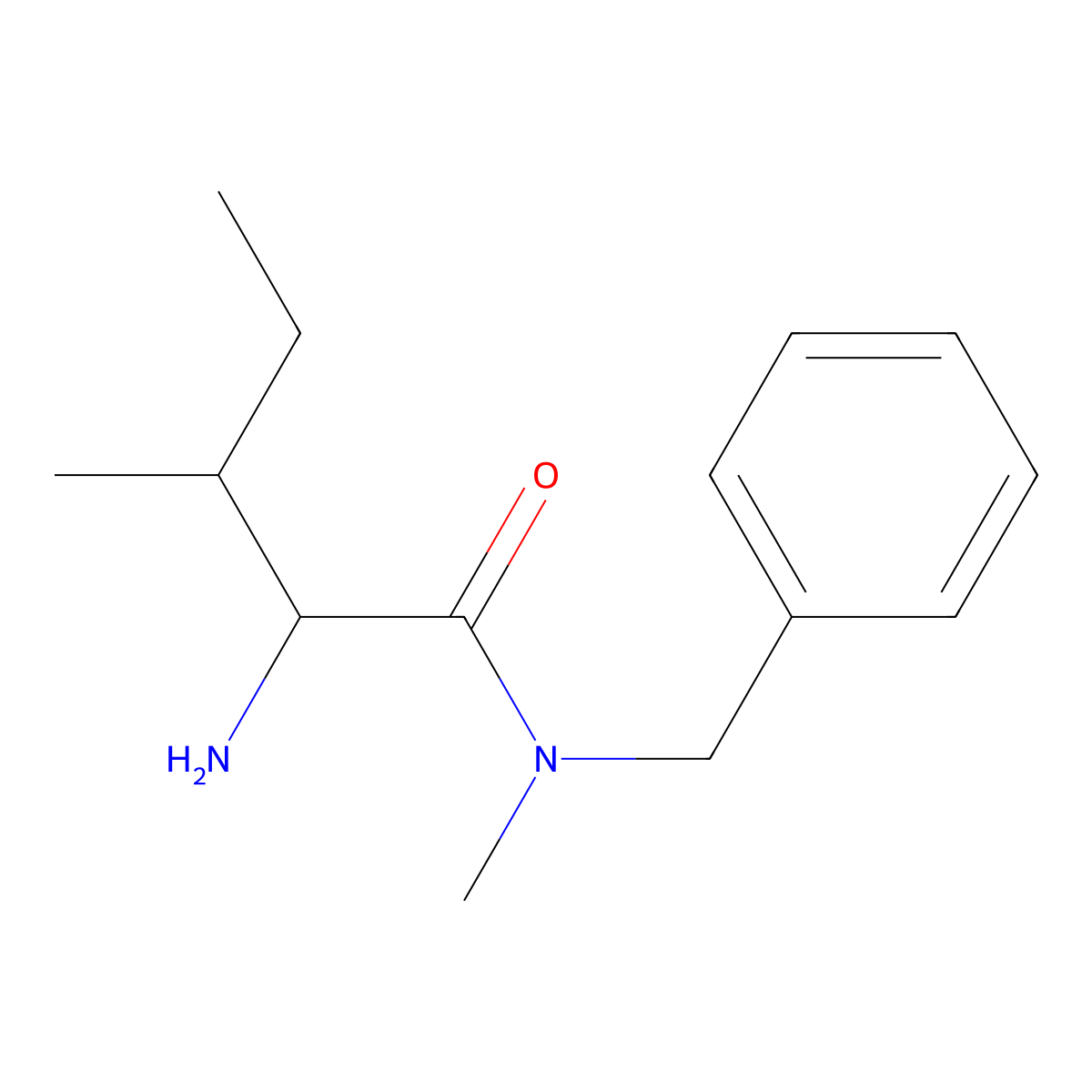 2-amino-N-benzyl-N,3-dimethylpentanamide molecular structure, CAS 1105512-31-9
