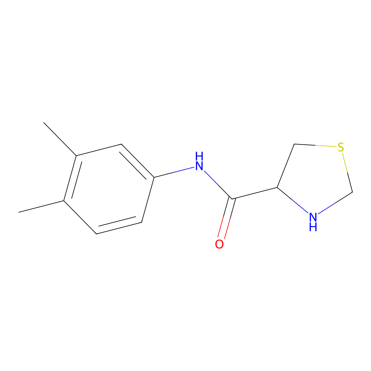 N-(3,4-dimethylphenyl)-1,3-thiazolidine-4-carboxamide molecular structure, CAS 1105512-37-5