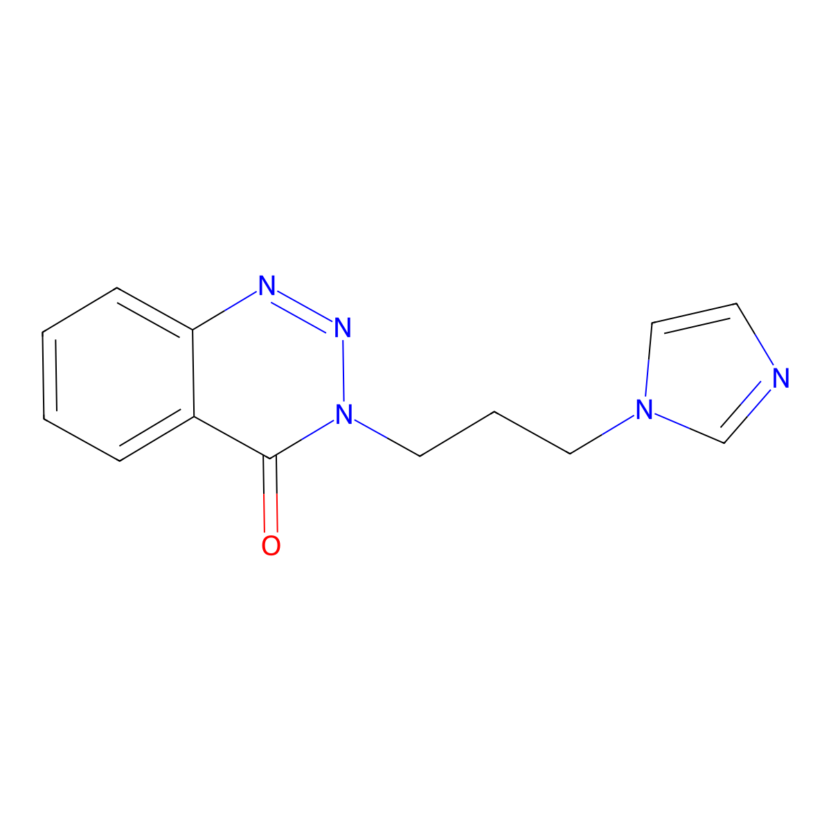 3-[3-(1H-imidazol-1-yl)propyl]-1,2,3-benzotriazin-4(3H)-one molecular structure, CAS 110552-47-1