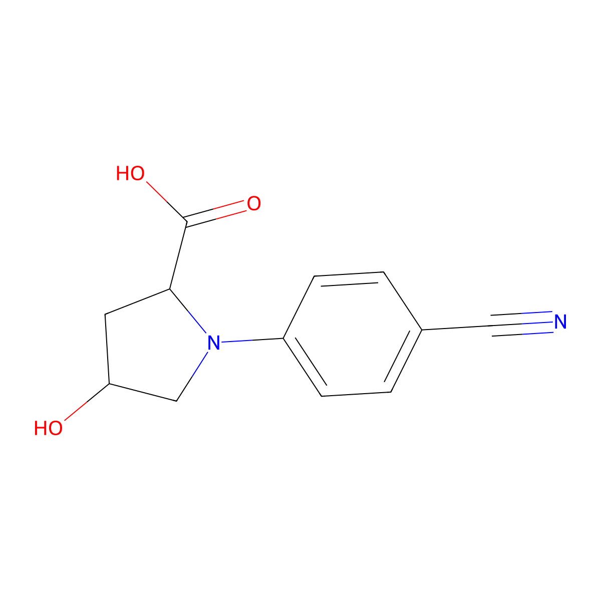 1-(4-Cyanophenyl)-4-hydroxypyrrolidine-2-carboxylic acid molecular structure, CAS 1105547-86-1