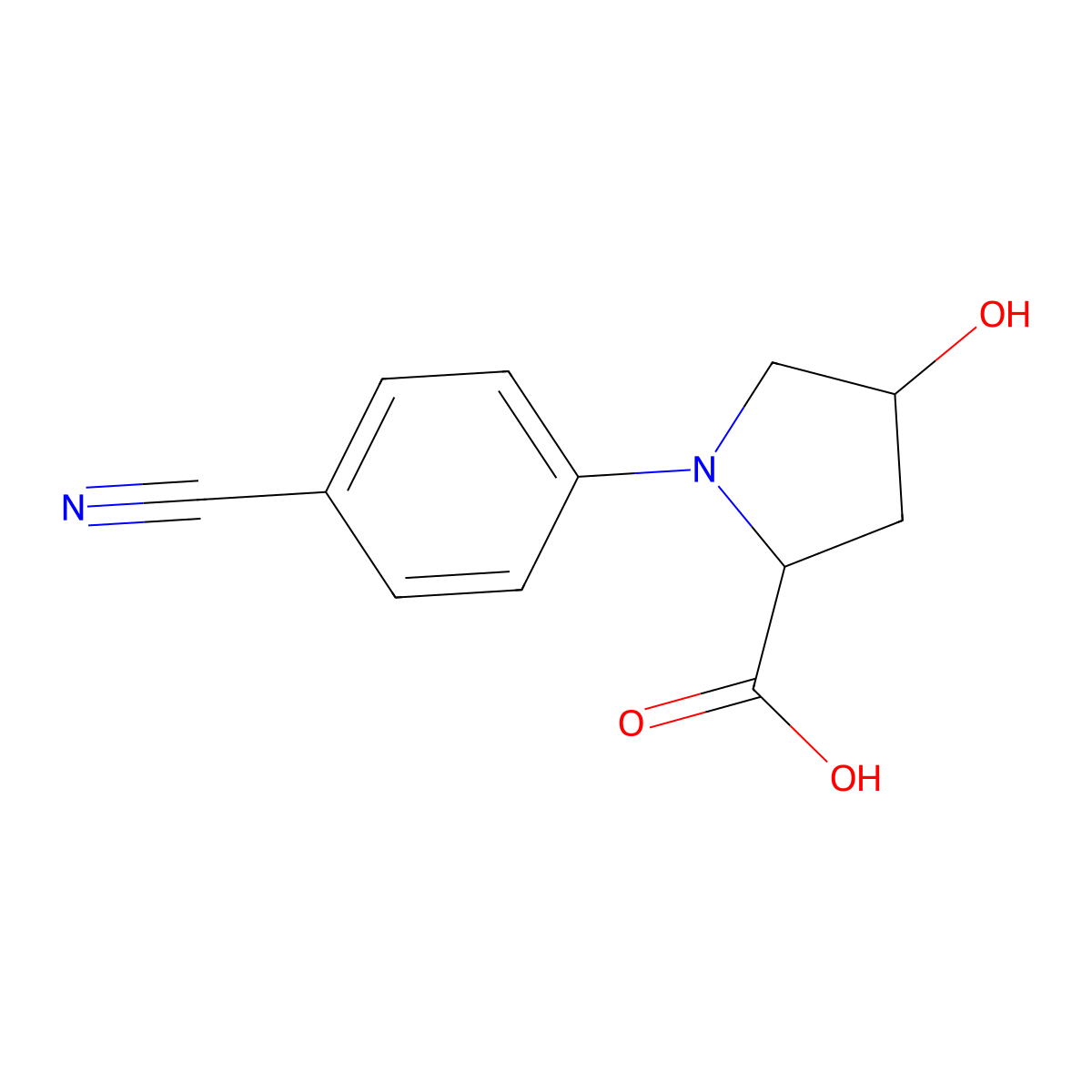 1-(4-Cyanophenyl)-4-hydroxypyrrolidine-2-carboxylic acid molecular structure, CAS 1105547-86-1