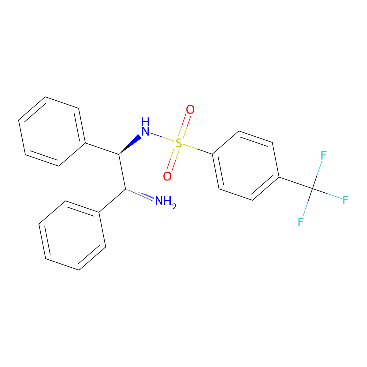 N-((1R,2R)-2-Amino-1,2-diphenylethyl)-4-(trifluoromethyl)benzenesulfonamide molecular structure, CAS 1105576-13-3