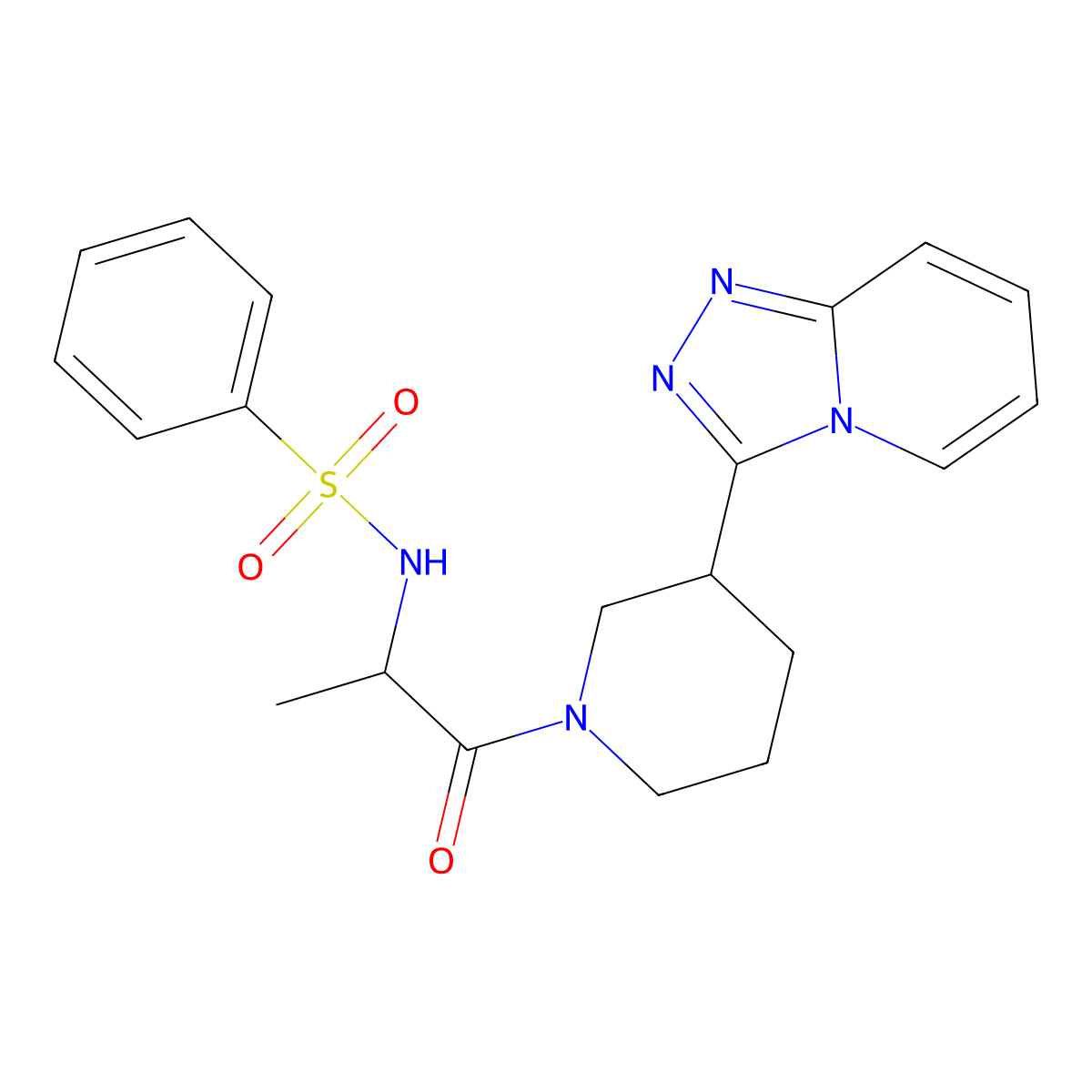 N-[1-oxo-1-[3-([1,2,4]triazolo[4,3-a]pyridin-3-yl)piperidin-1-yl]propan-2-yl]benzenesulfonamide molecular structure, CAS 1105576-66-6