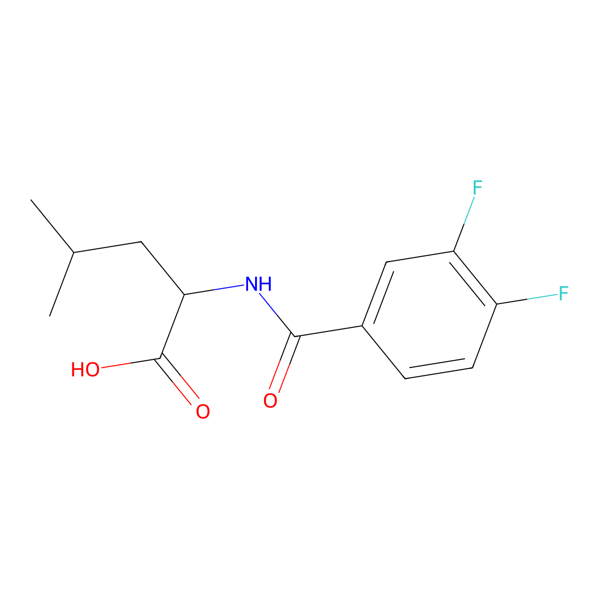 2-[(3,4-Difluorophenyl)formamido]-4-methylpentanoic acid molecular structure, CAS 1105577-40-9