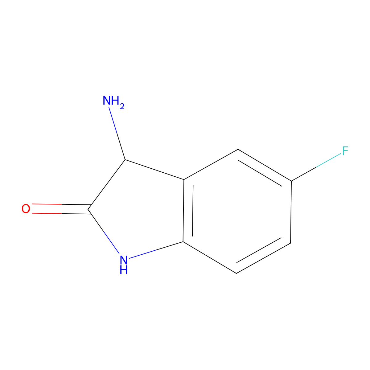 3-Amino-5-fluoro-2,3-dihydro-1H-indol-2-one molecular structure, CAS 1105604-66-7