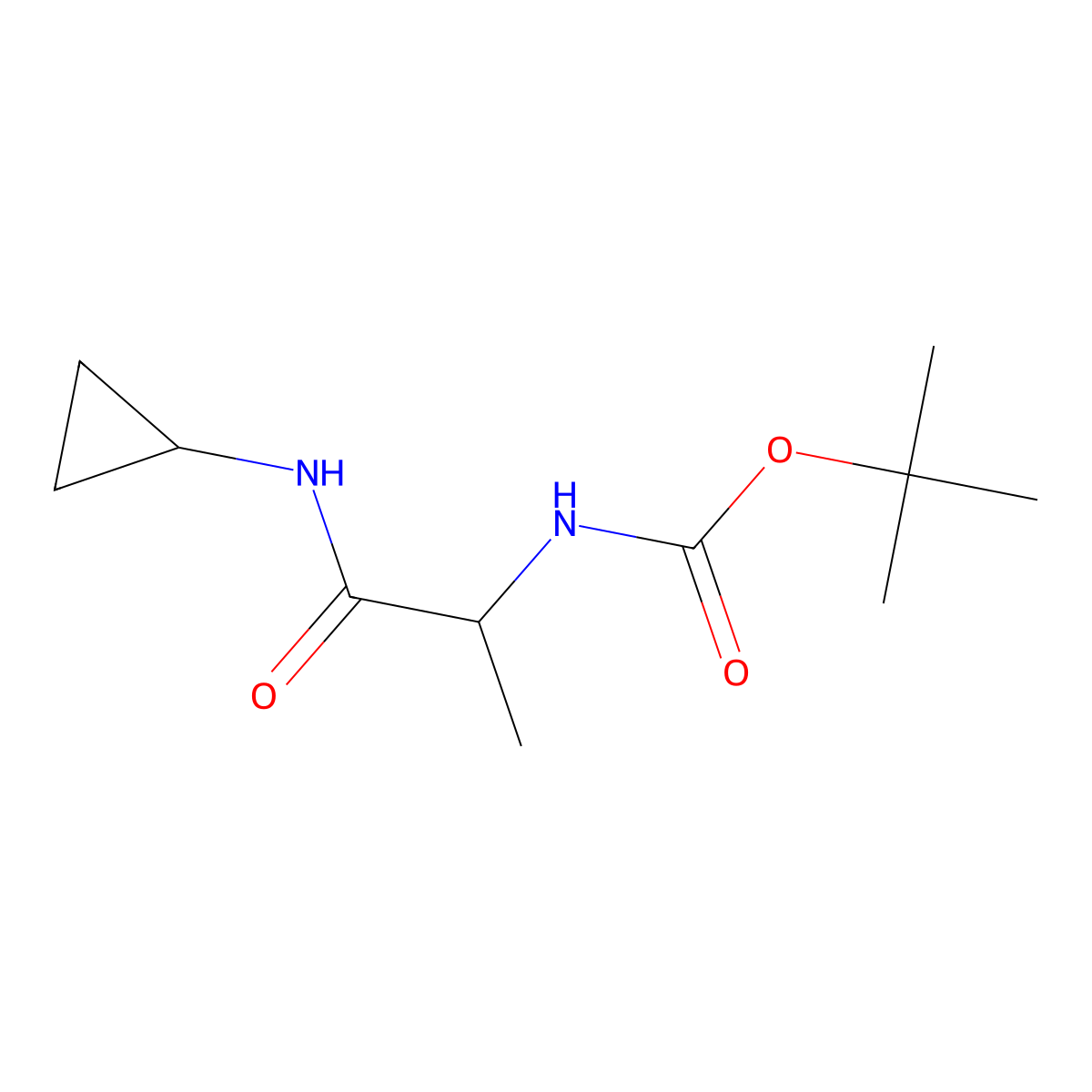 N-Cyclopropyl 2-(boc-amino)propanamide molecular structure, CAS 1105627-30-2