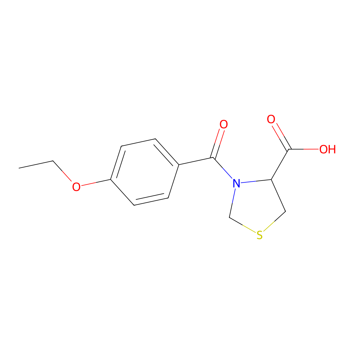 3-(4-Ethoxybenzoyl)-1,3-thiazolidine-4-carboxylic acid molecular structure, CAS 1105643-62-6