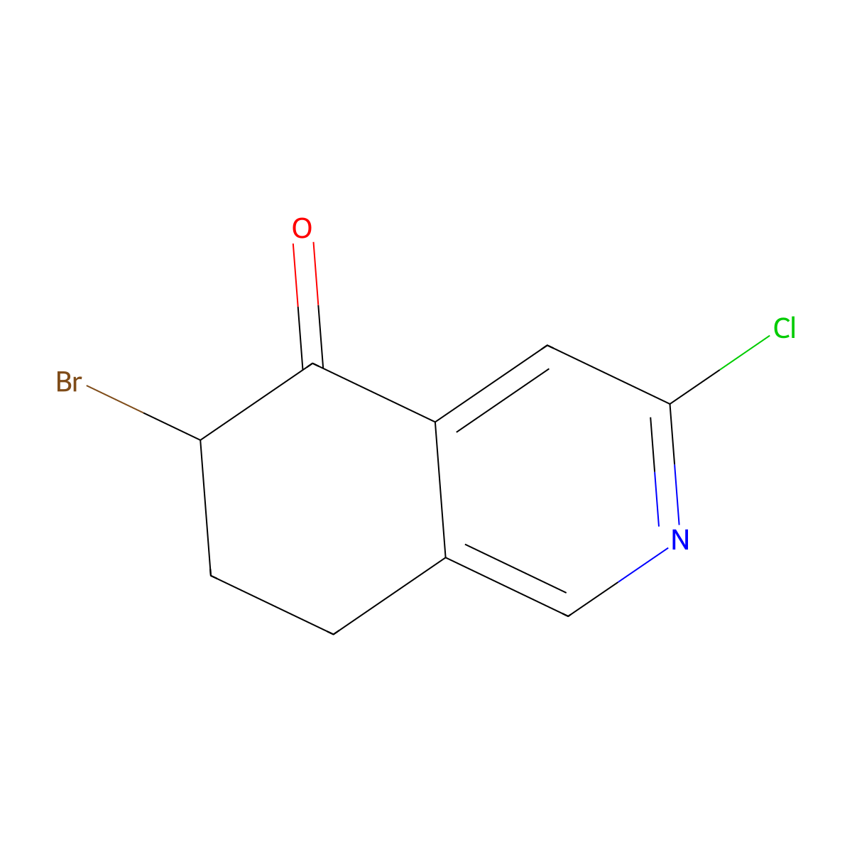 6-bromo-3-chloro-7,8-dihydroisoquinolin-5(6H)-one molecular structure, CAS 1105662-41-6