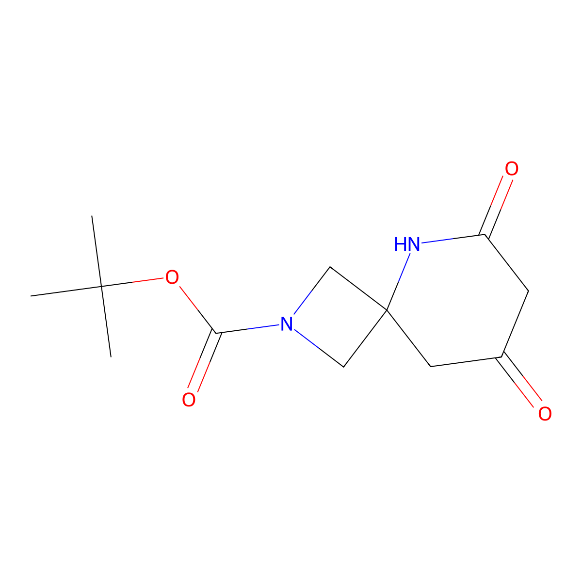 Tert-butyl 6,8-dioxo-2,5-diazaspiro[3.5]nonane-2-carboxylate molecular structure, CAS 1105662-95-0